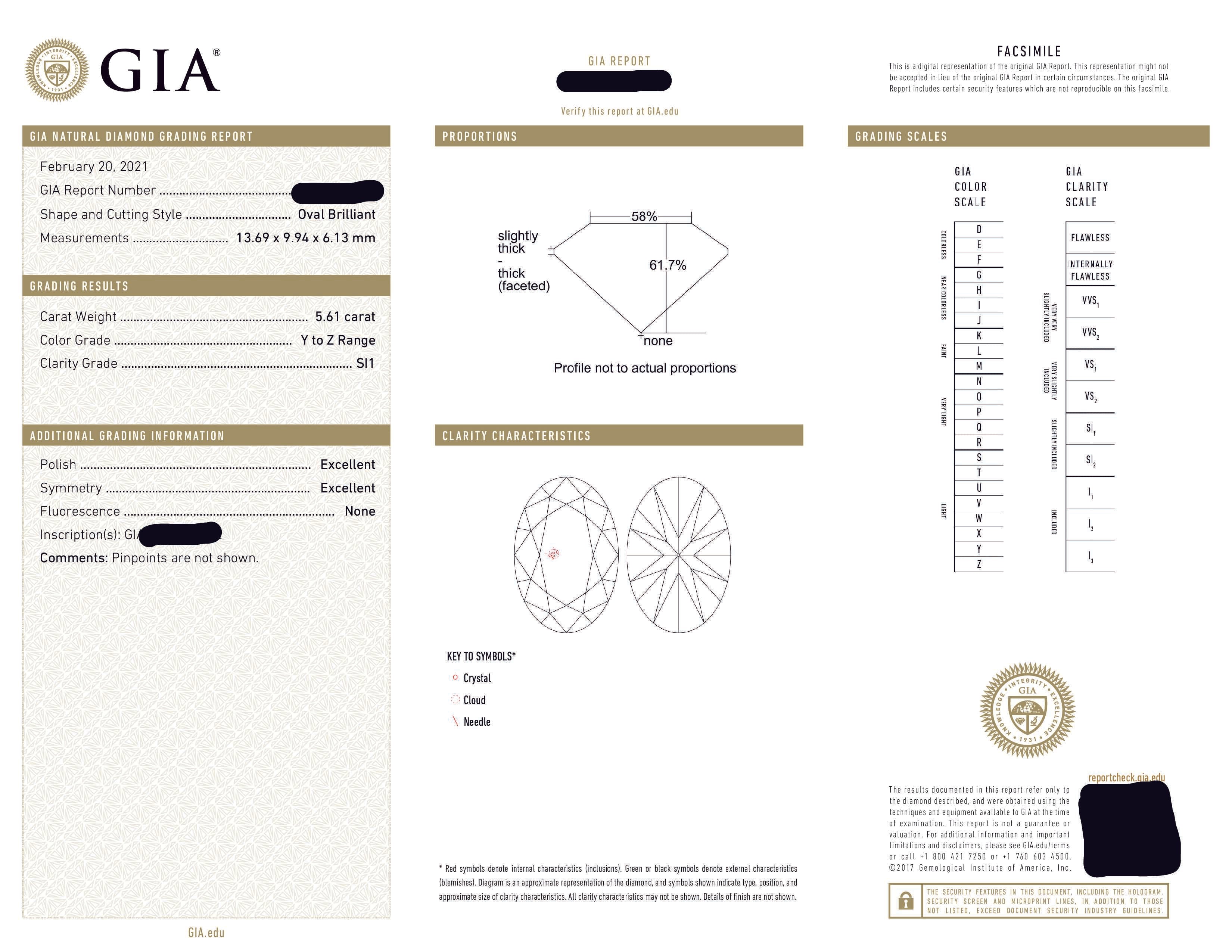 Gia Platinum 5.61Ct Oval Cut Fancy Yellow Diamond Engagement Ring 6.61Ctw Bridal