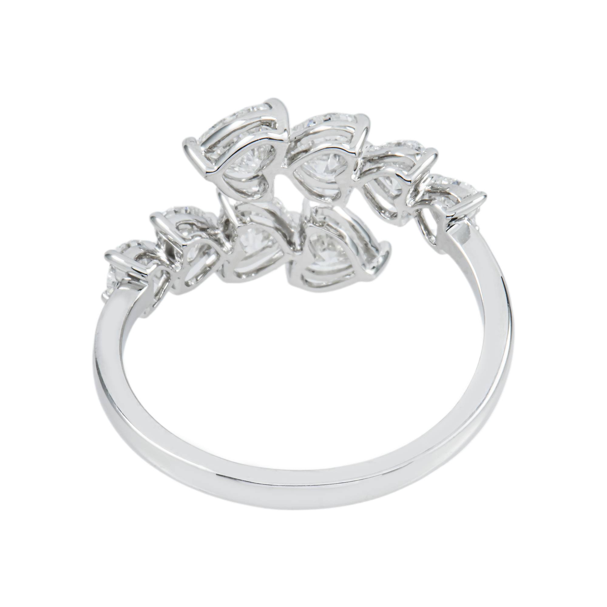14K White Gold Heart Cut Diamond Wrap Ring 2.51ctw