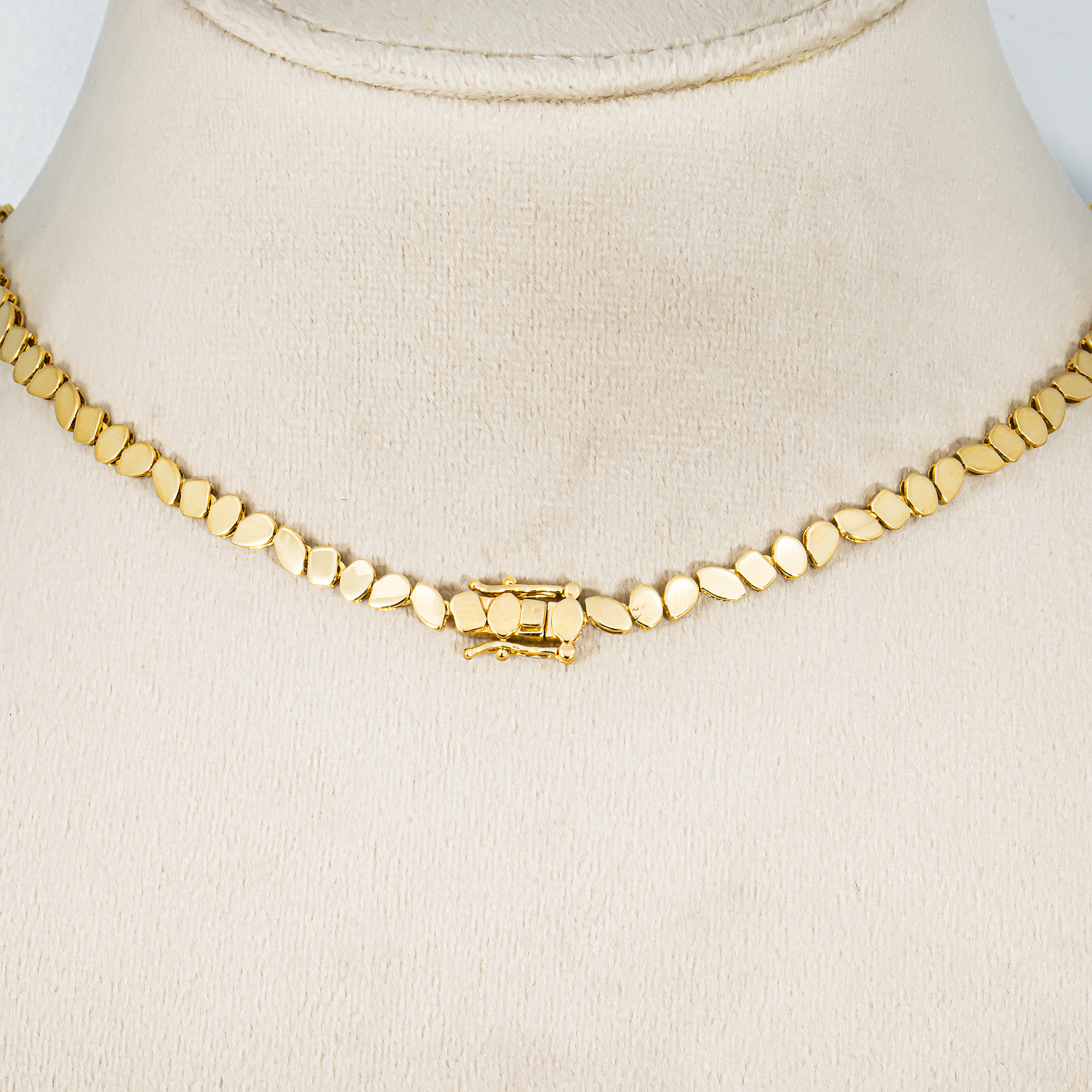 14K Yellow Gold Bezel Set Multi Cut Diamond Necklace 12.92ct