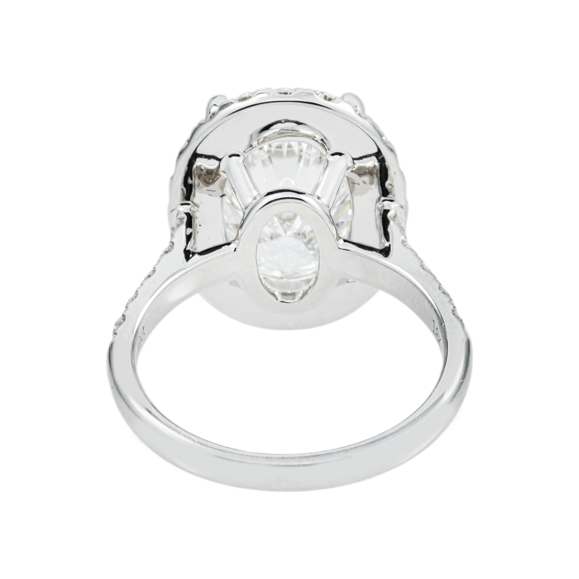 18K White Gold 5.07ct Oval Cut Diamond Engagement Ring 5.97ctw