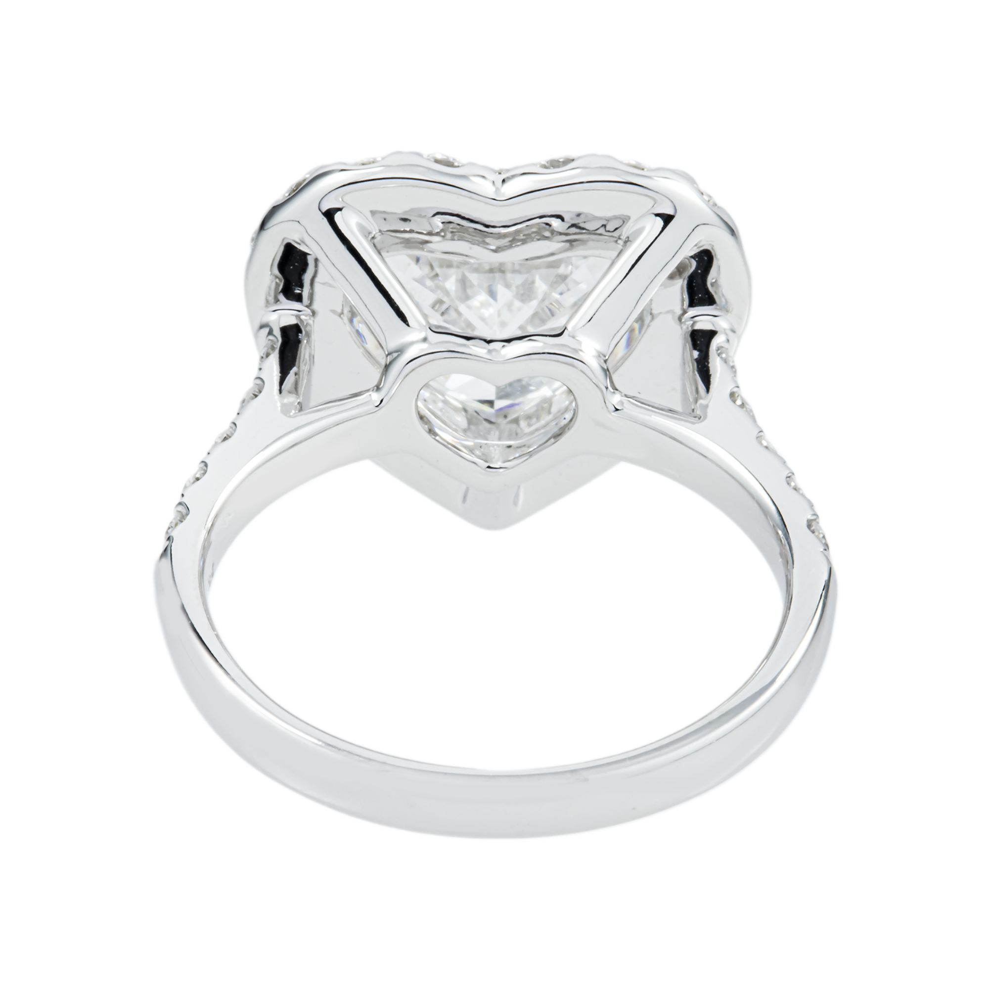14K White Gold 4.38ct Heart Cut Diamond Engagement Ring 5.31ctw
