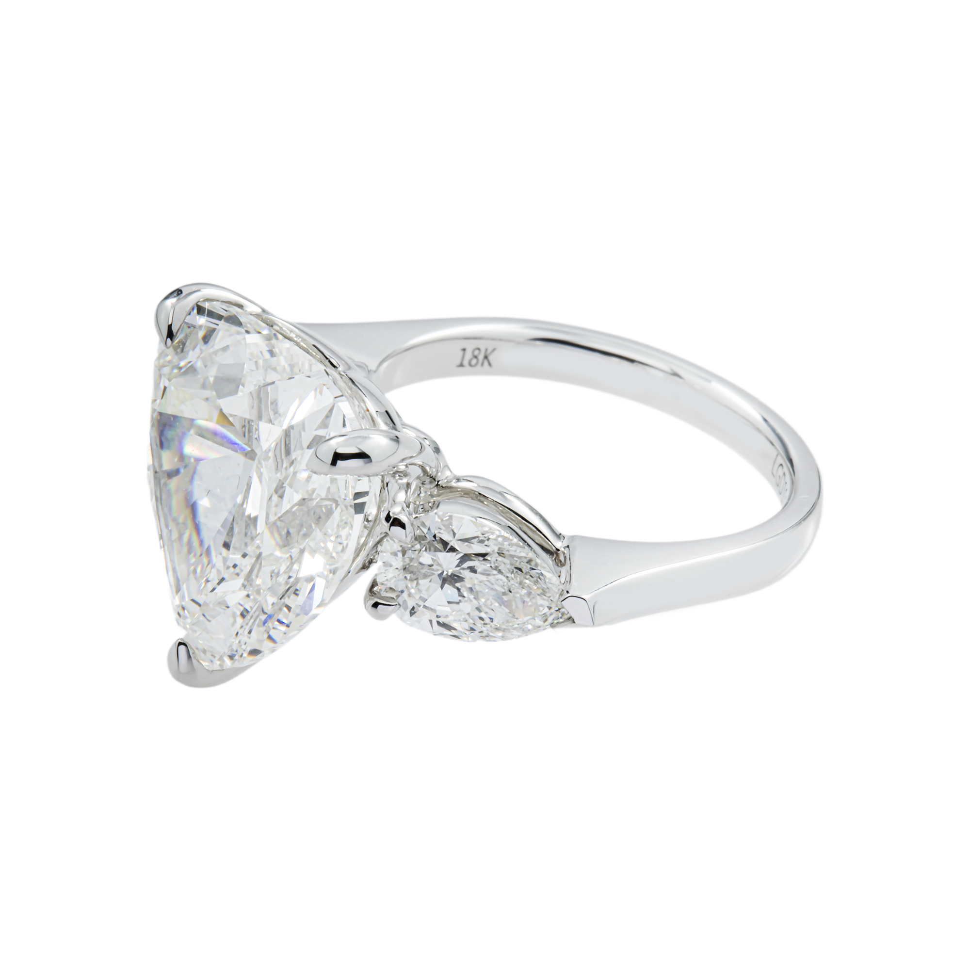 18K White Gold 10.02ct Heart Cut Diamond Engagement Ring 11.69ctw