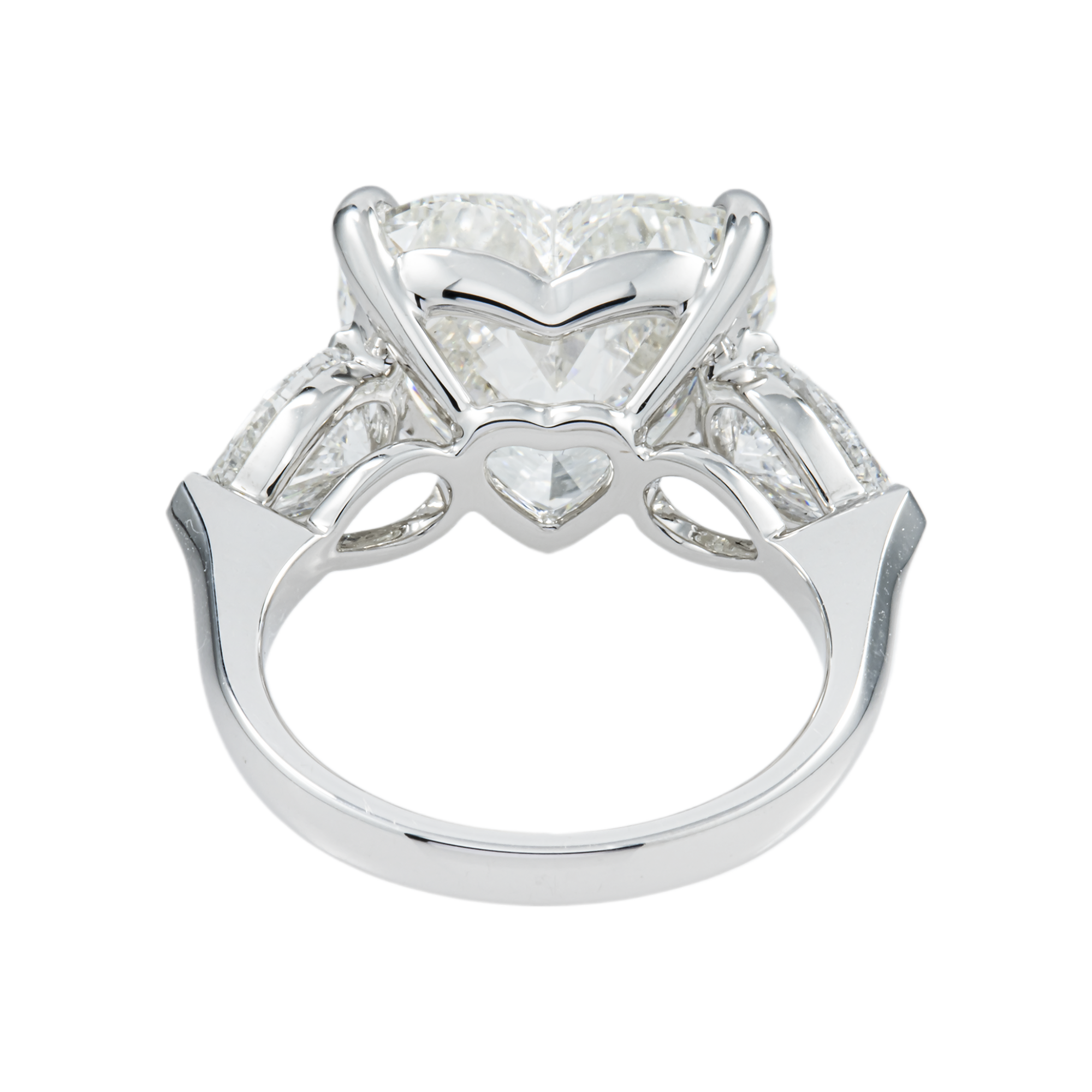 18K White Gold 10.02ct Heart Cut Diamond Engagement Ring 11.69ctw