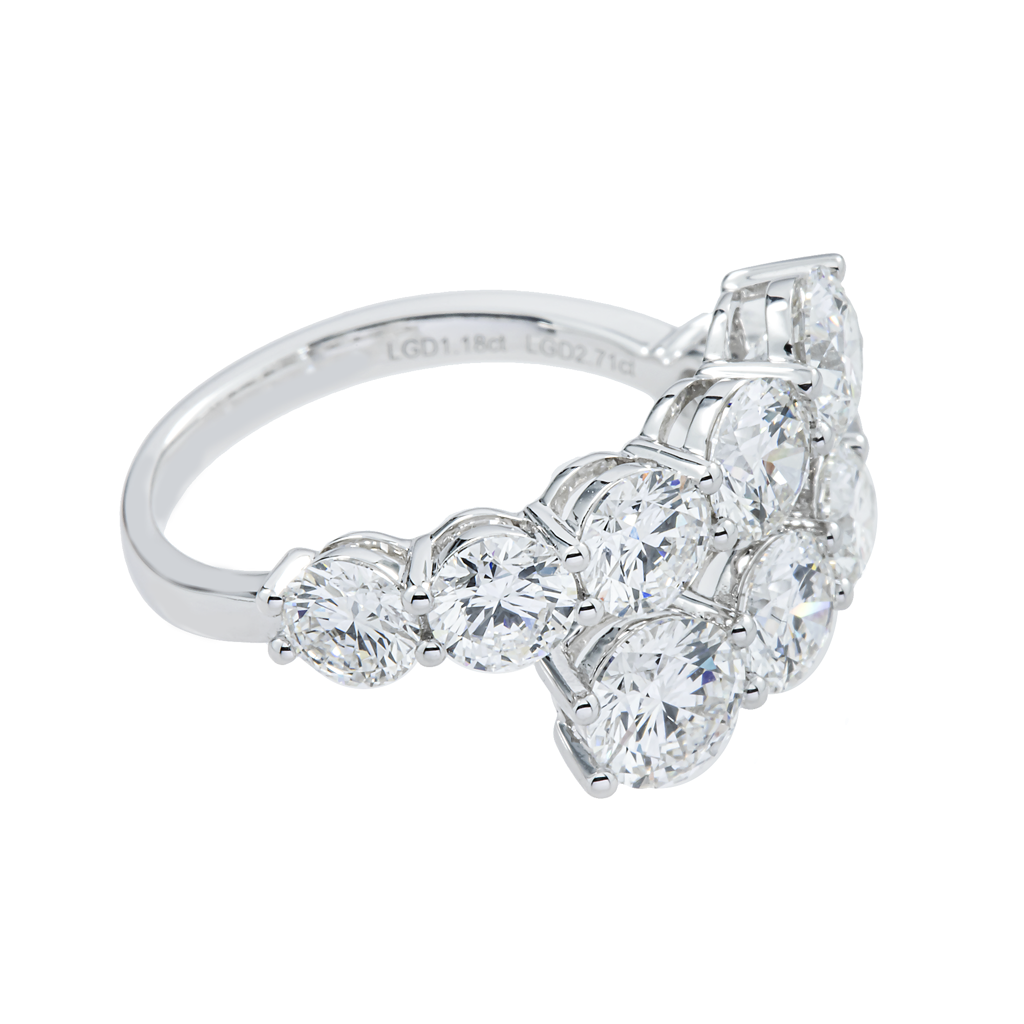 14K White Gold Round Diamond Wrap Ring 3.89ct