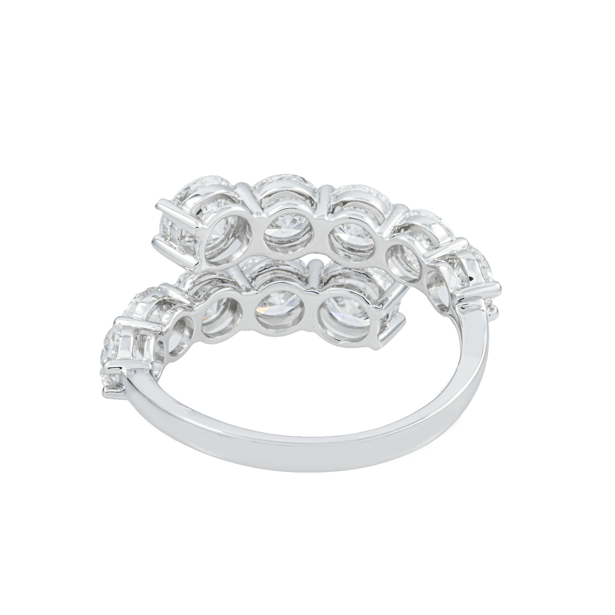 14K White Gold Round Diamond Wrap Ring 3.89ct