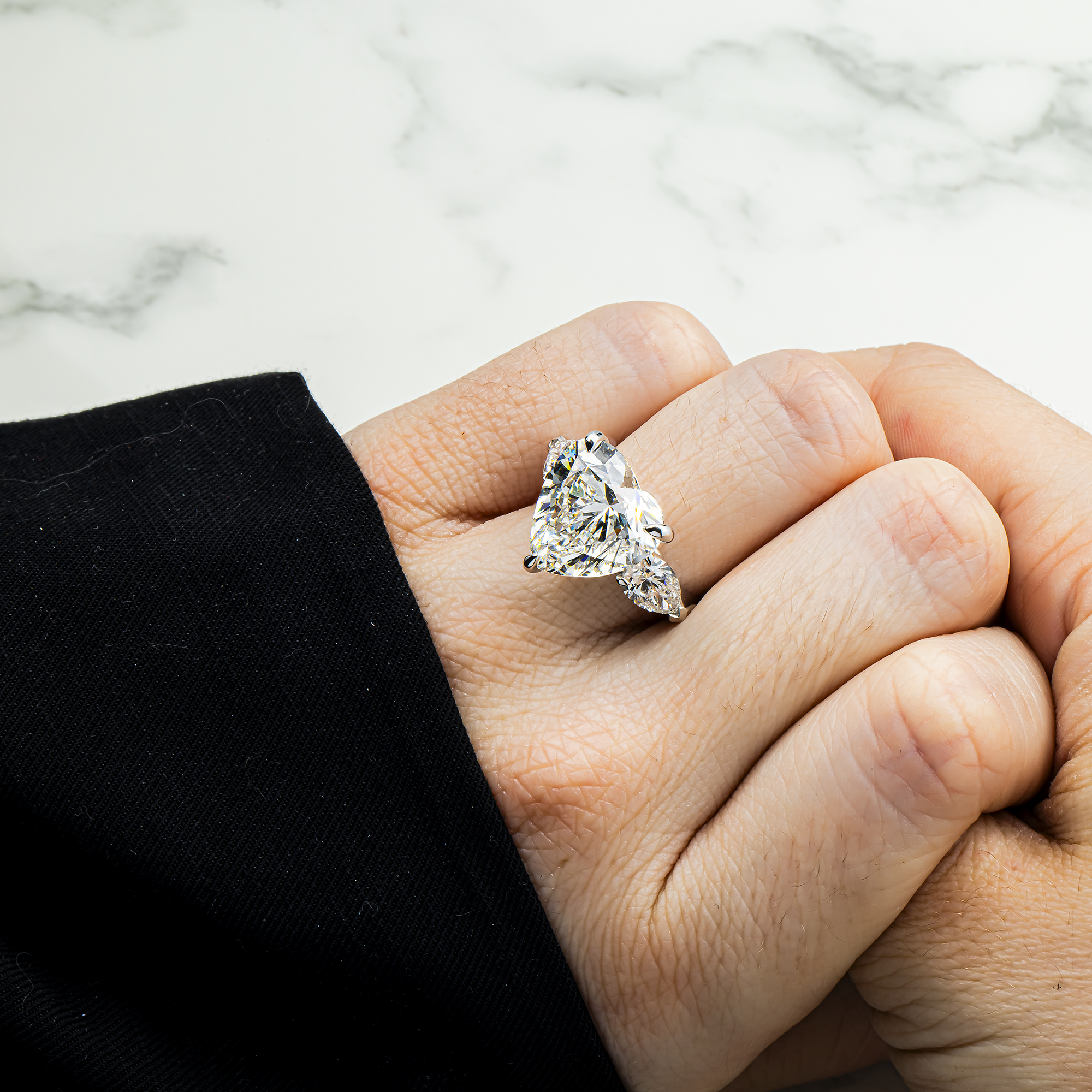 18K White Gold 10.02ct Heart Cut Diamond Engagement Ring 11.69ctw