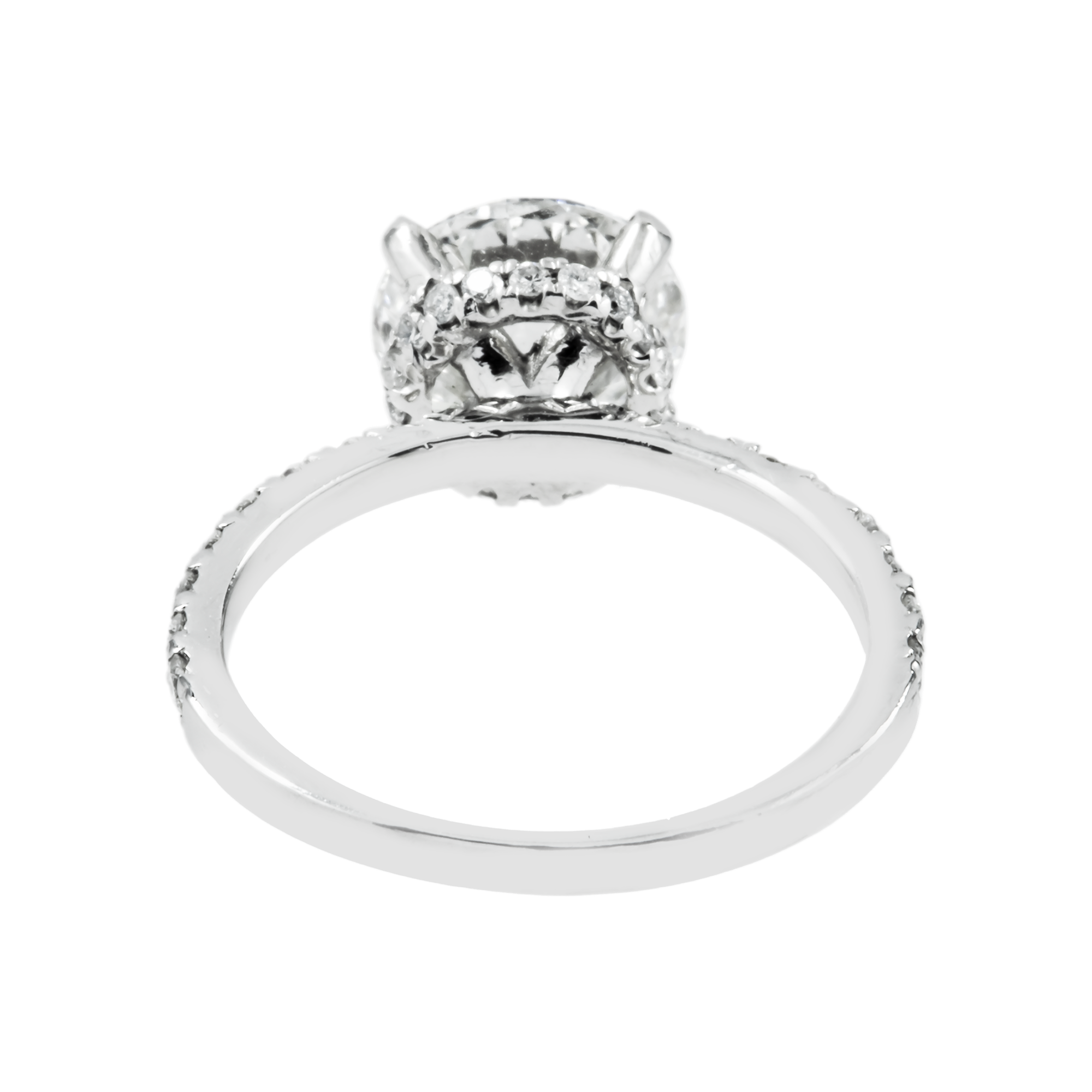 Platinum 2.18ct Round Diamond Engagement Ring 2.58ctw