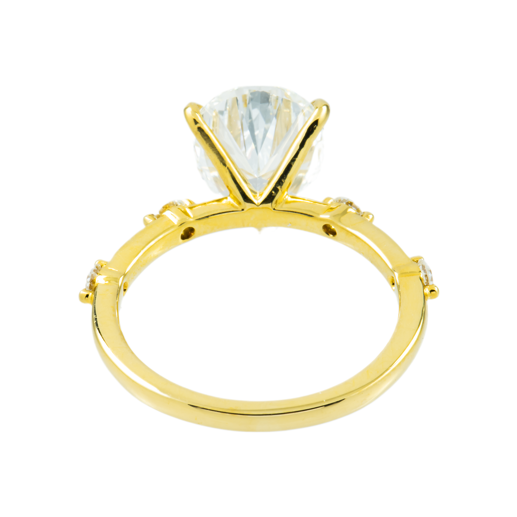 18K Yellow Gold 3.08ct Pear Diamond Engagement Ring 3.32ct