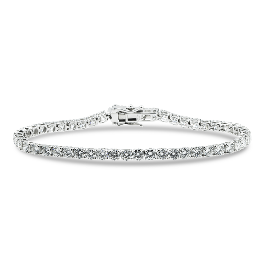 14K White Gold Round Diamond Tennis Bracelet 8.21ct
