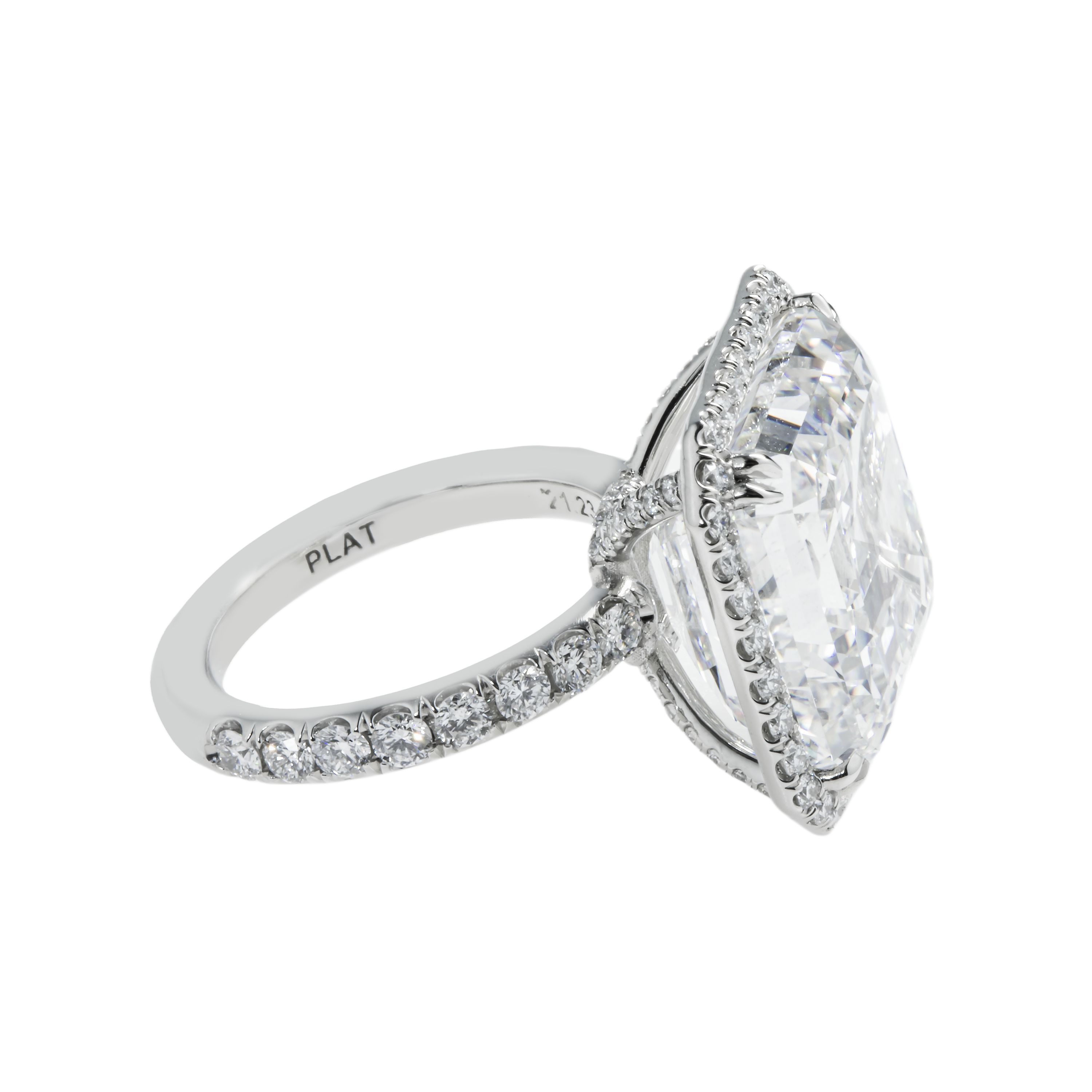 Gia Platinum 21.23Ct Asscher Cut Diamond Engagement Ring 22.63Ctw Bridal