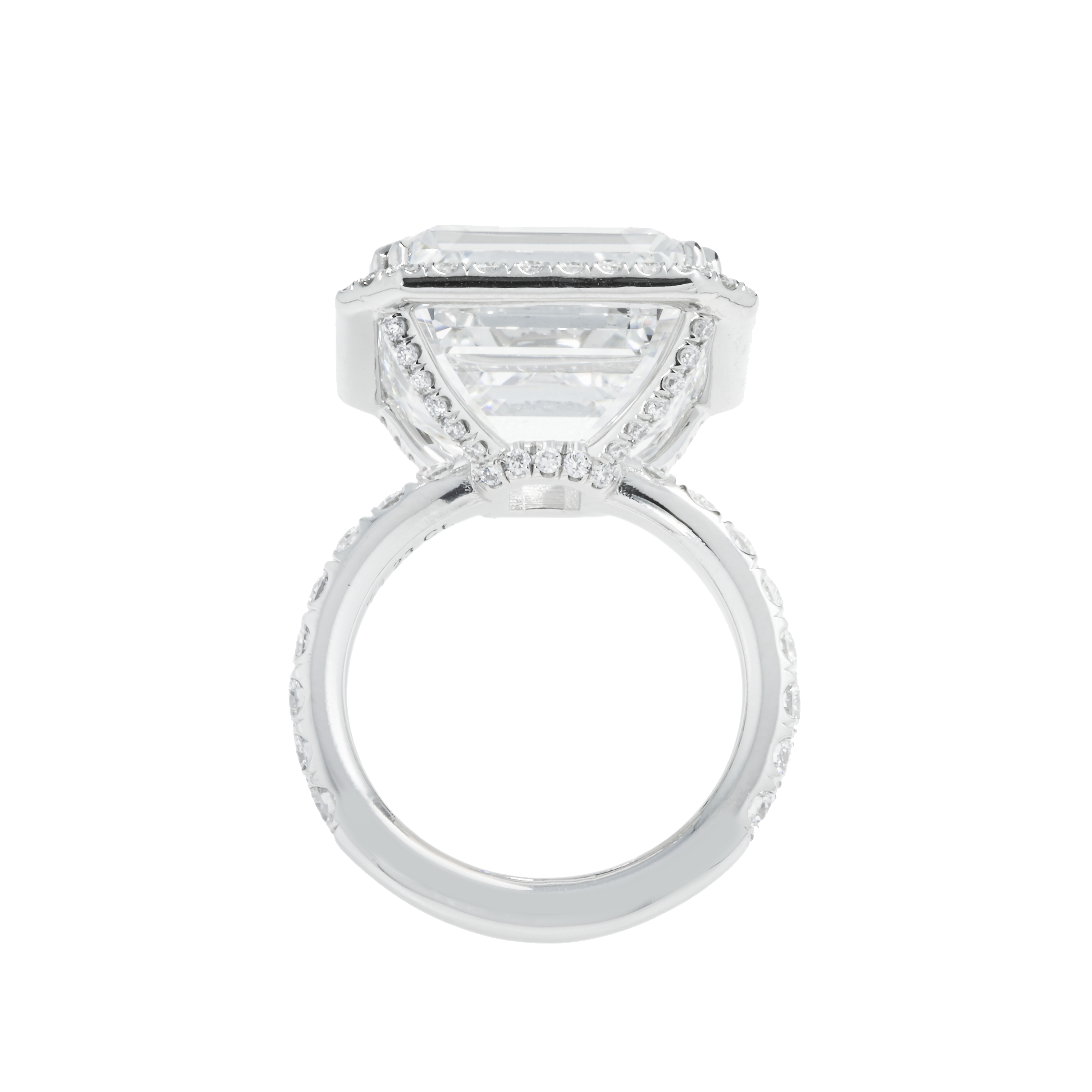 Gia Platinum 21.23Ct Asscher Cut Diamond Engagement Ring 22.63Ctw Bridal