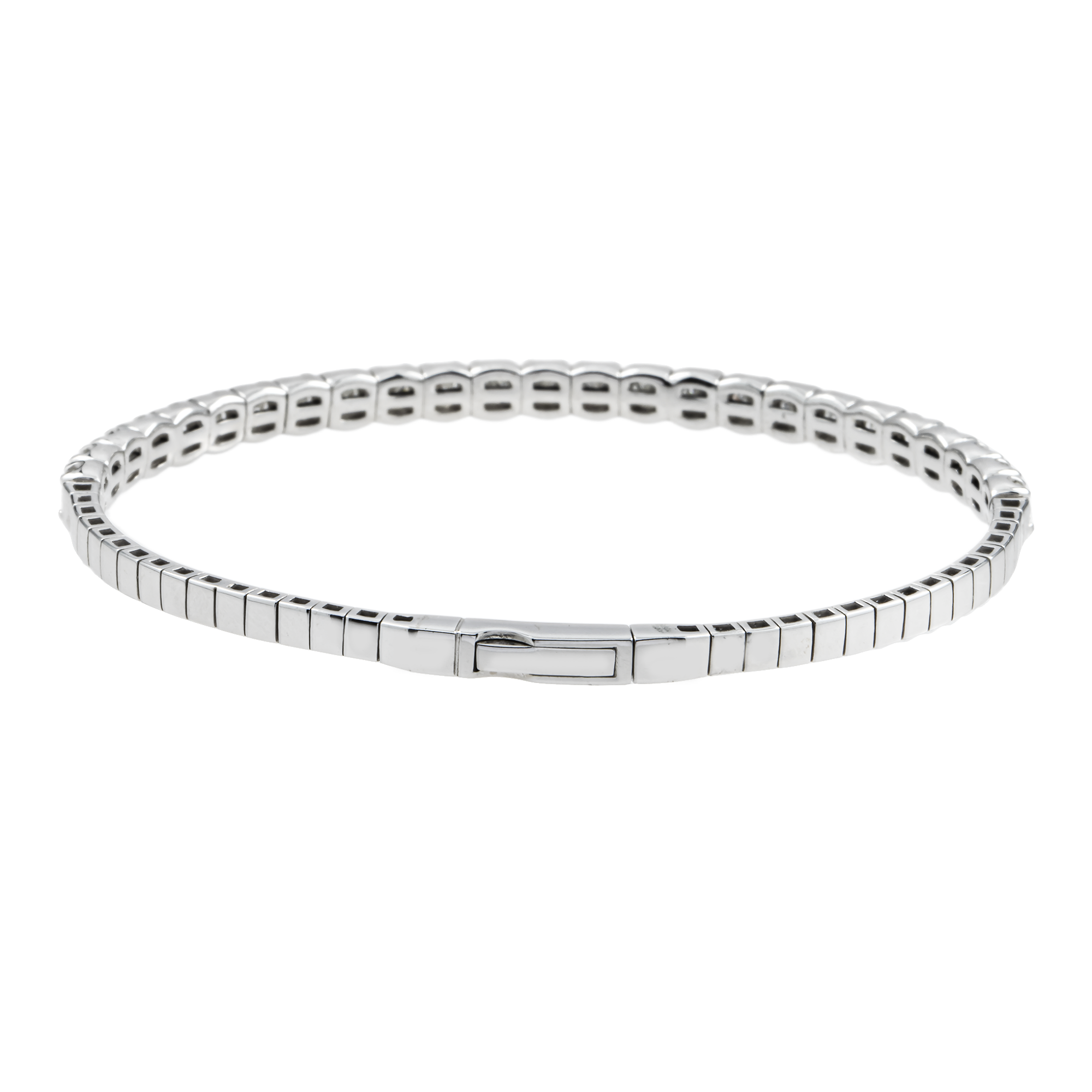 14K White Gold Round Diamond Bangle Bracelet 10.40ct