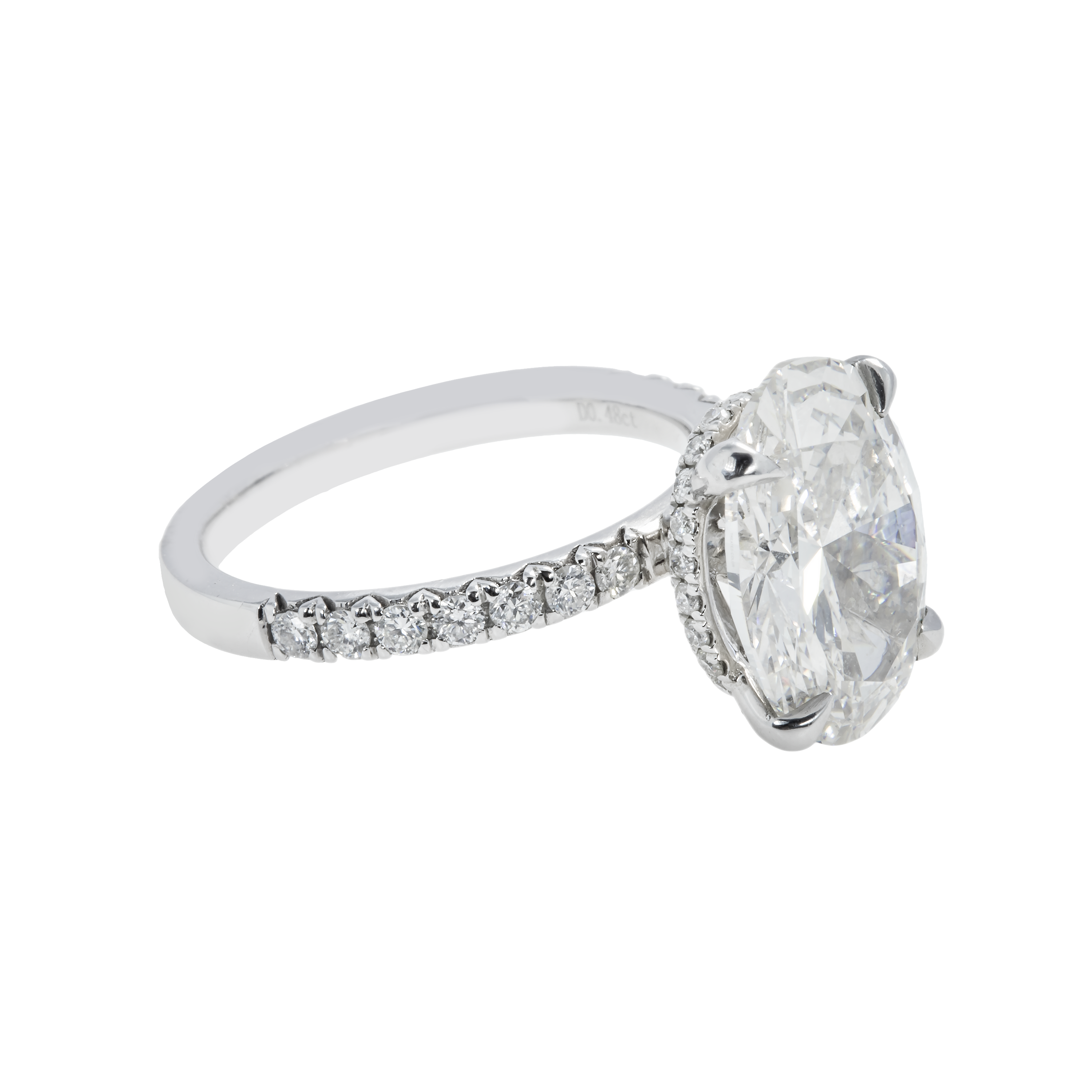 Gia Platinum 5.10Ct Oval Cut Diamond Engagement Ring 5.50Ctw Bridal