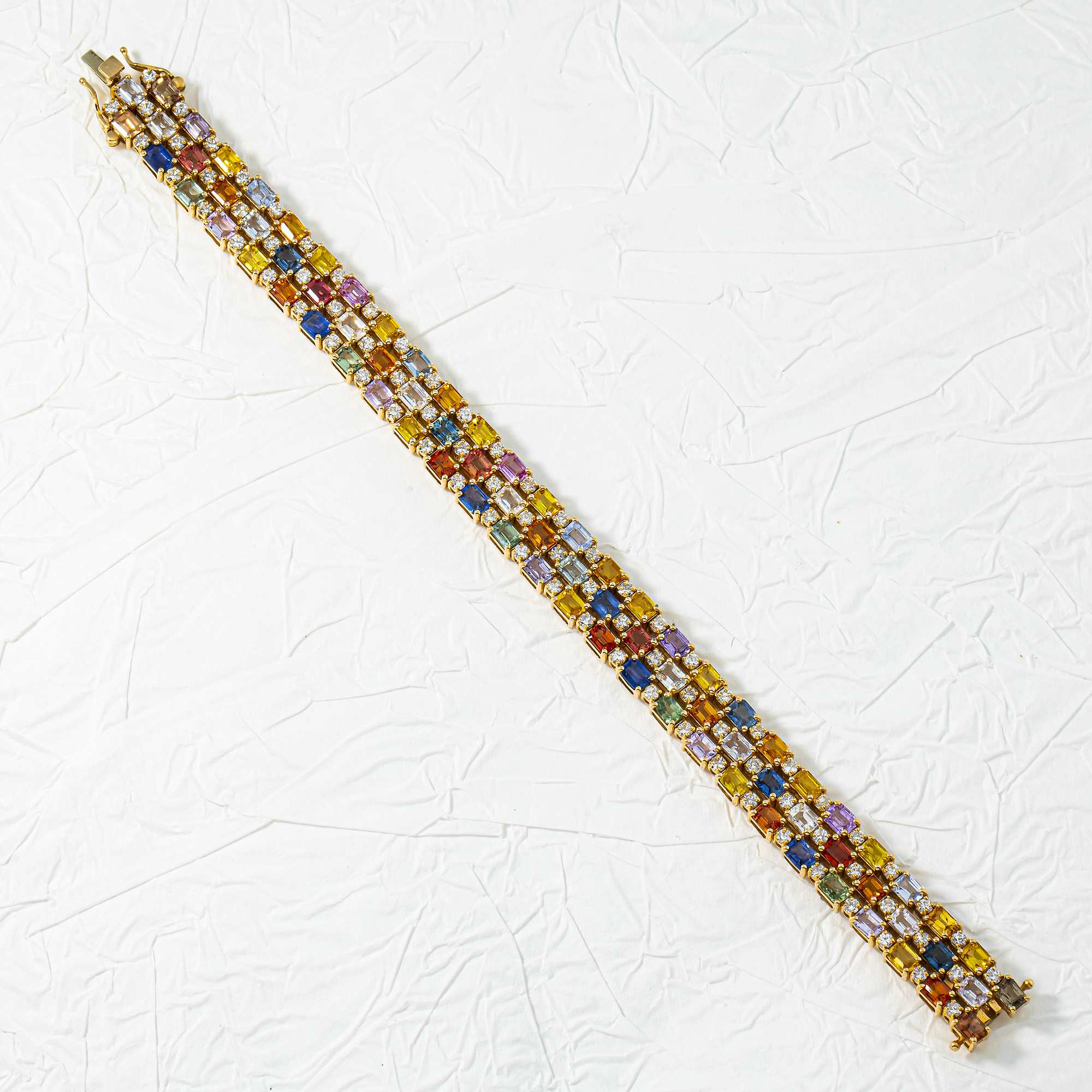 14K Yellow Gold Aura Gemstone & Diamond Bracelet 23.88ctw