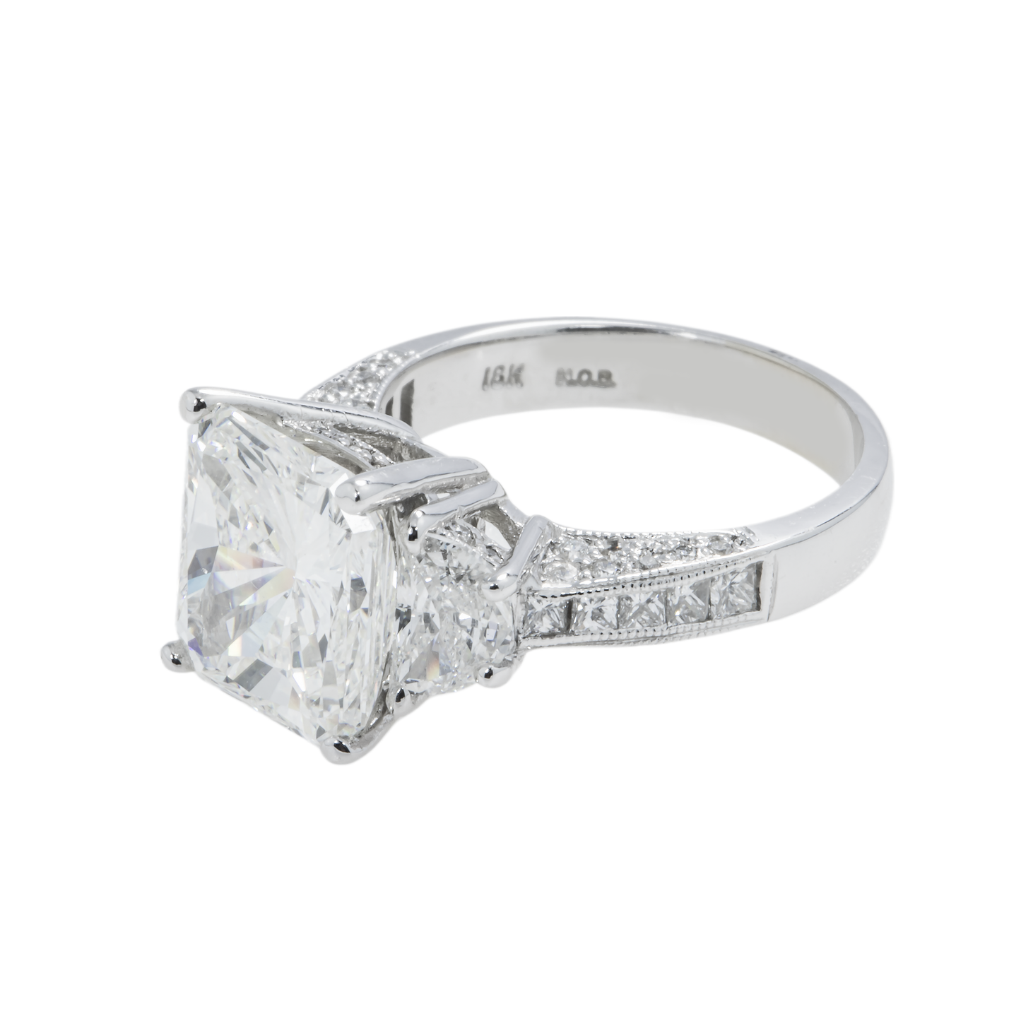 GIA 18K White Gold Square Radiant Cut Diamond Engagement Ring 6.47ctw