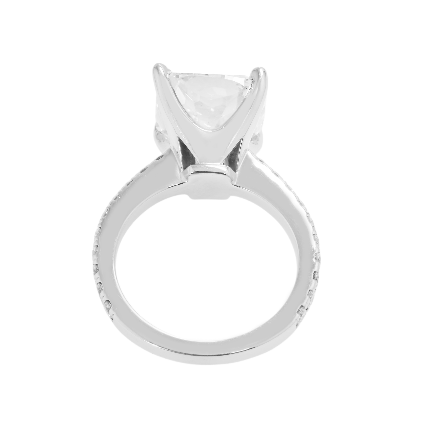 GIA Platinum 6.85ct Cushion Cut Diamond Engagement Ring 7.43ctw