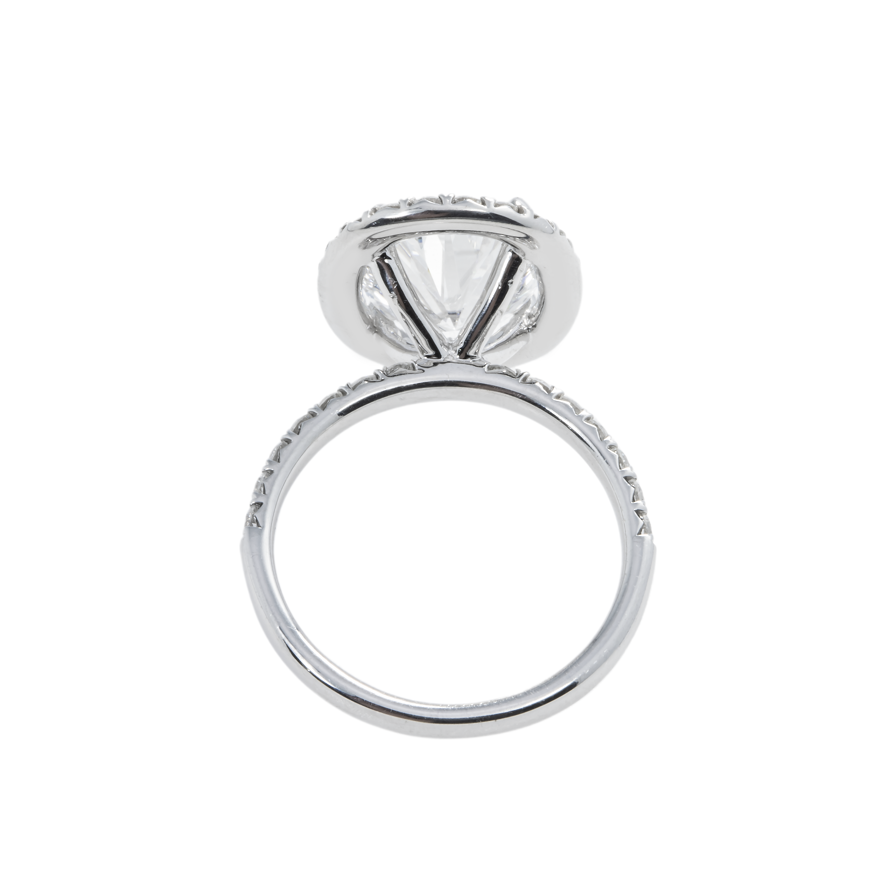 Gia 18K White Gold 4.01Ct Oval Cut Diamond Engagement Ring 4.84Ct Bridal