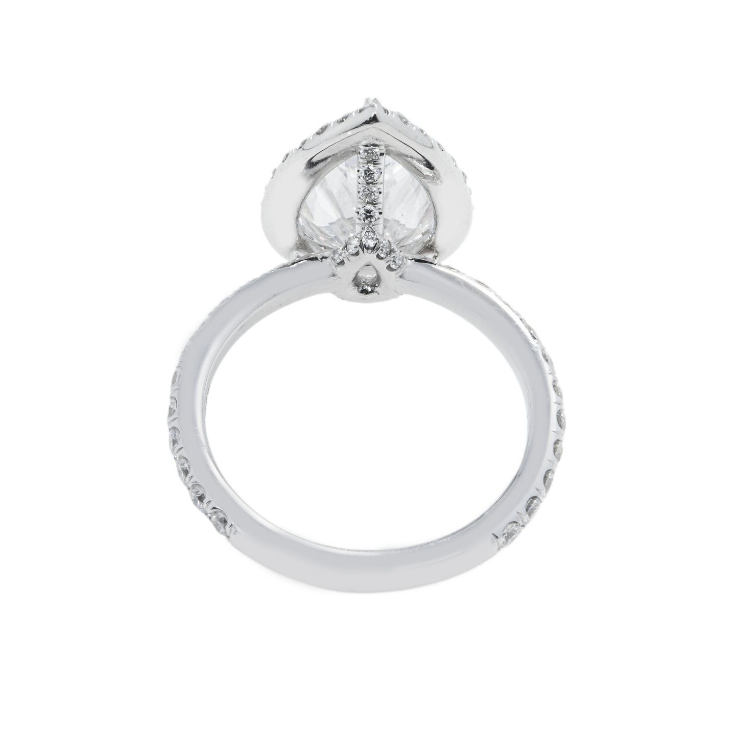 GIA Platinum 4.0ct Pear Cut Diamond Engagement Ring 4.95ctw