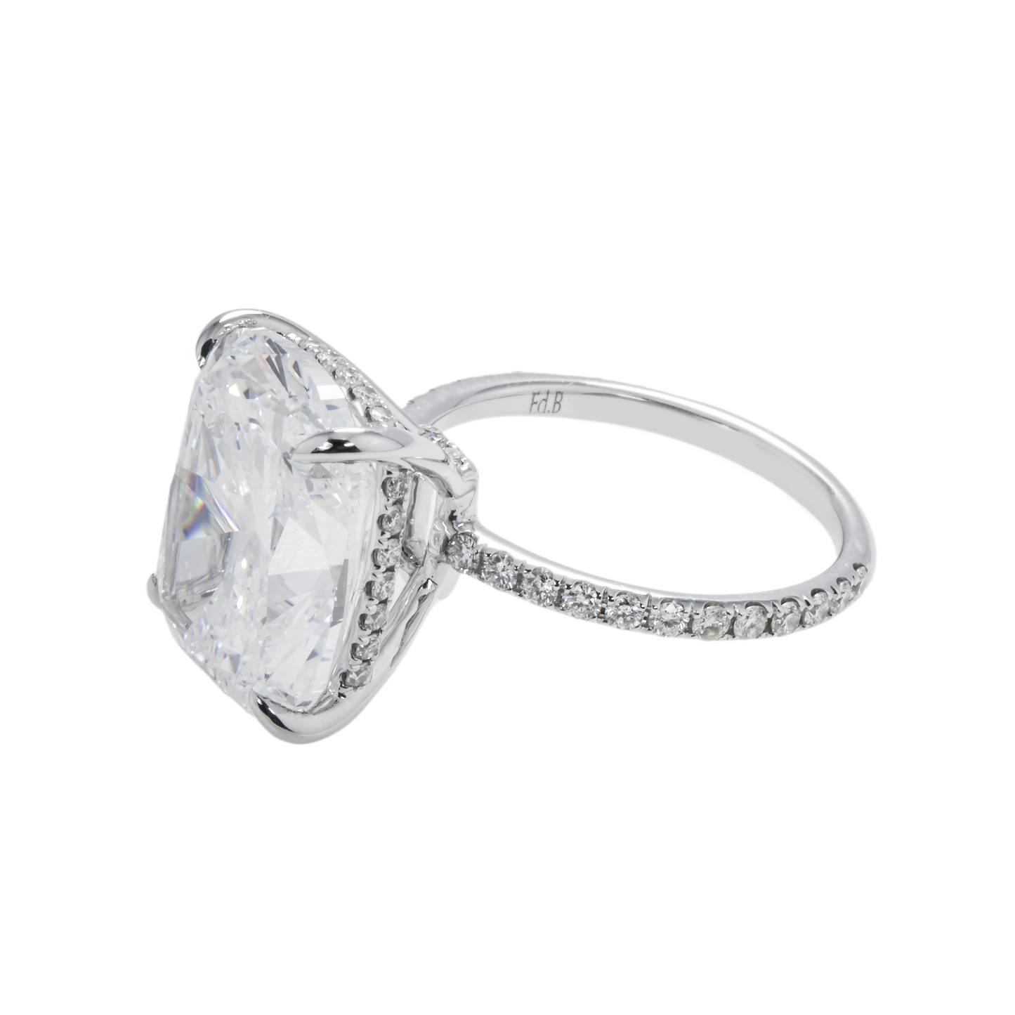 GIA 18K White Gold 10.01ct Cushion Cut Diamond Engagement Ring 10.61ct