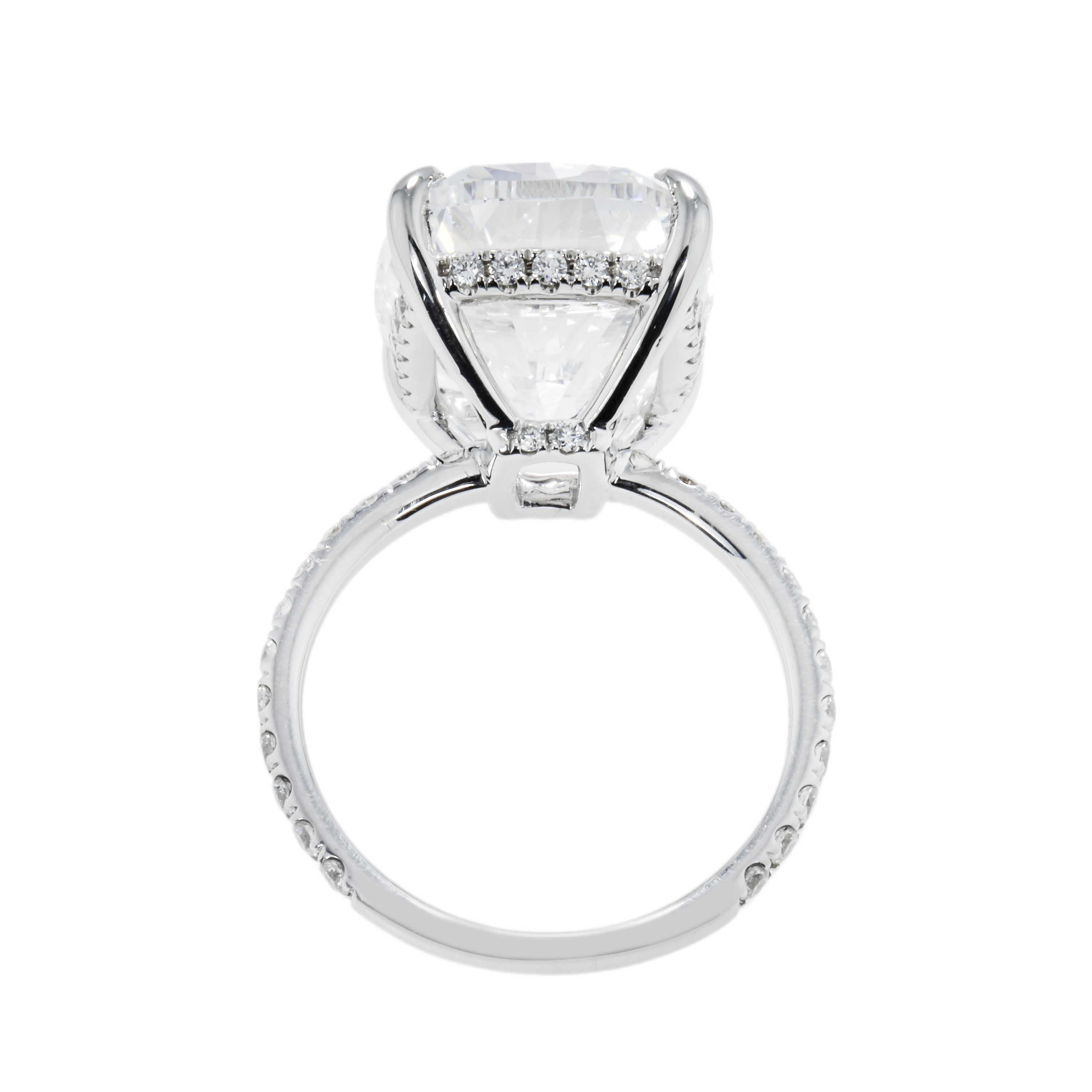 Gia 18K White Gold 10.01Ct Cushion Cut Diamond Engagement Ring 10.61Ct Bridal