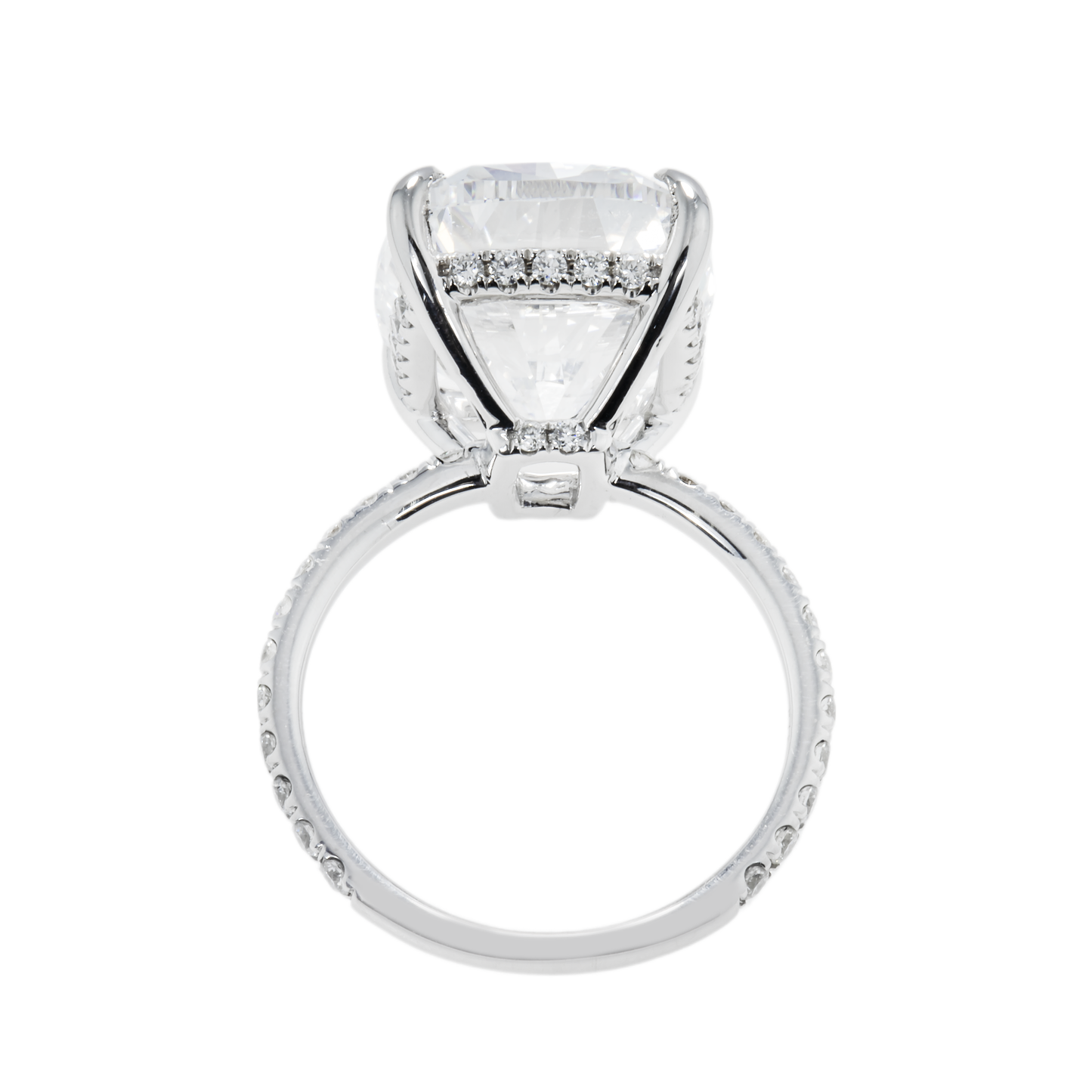 GIA 18K White Gold 10.01ct Cushion Cut Diamond Engagement Ring 10.61ct