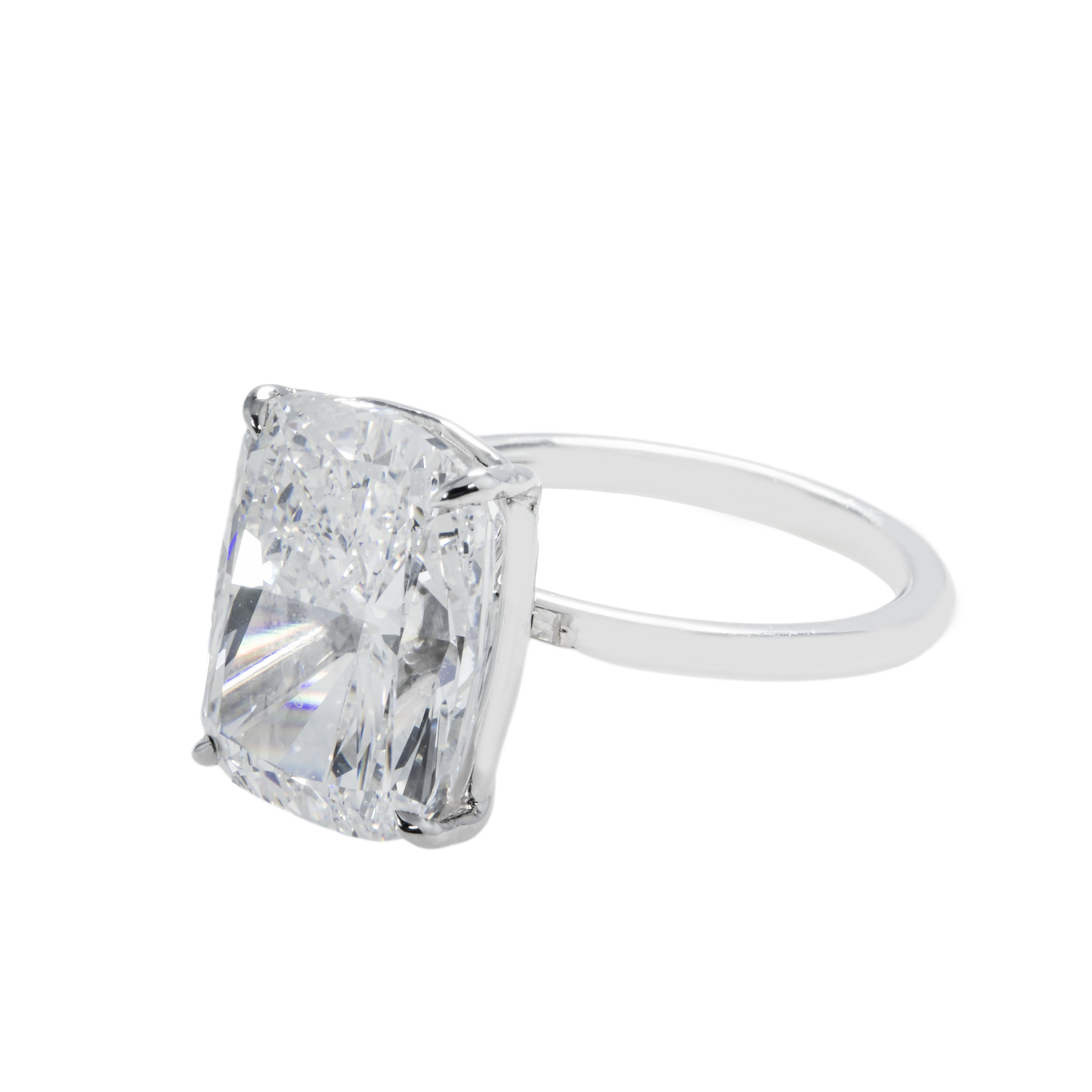 GIA Platinum Solitaire 10.01ct Cushion Cut Diamond Engagement Ring