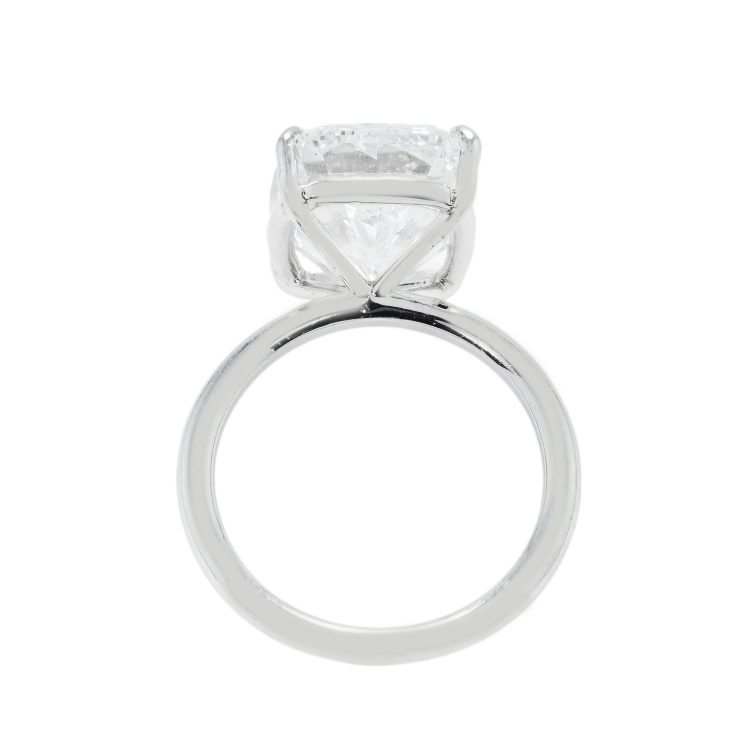 GIA Platinum Solitaire 10.01ct Cushion Cut Diamond Engagement Ring