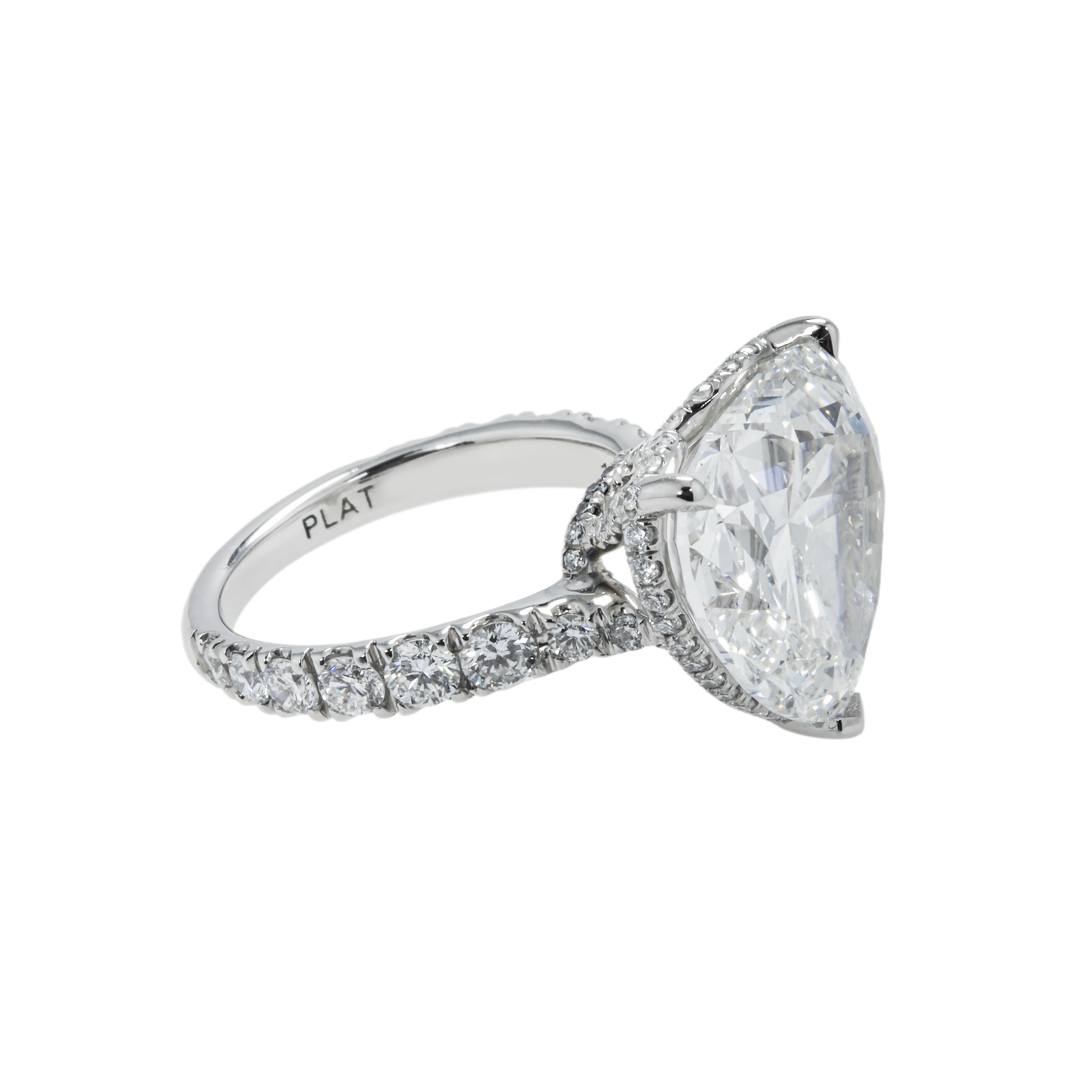Platinum 10.79Ct Heart Cut Diamond Engagement Ring 12.19Ctw Bridal