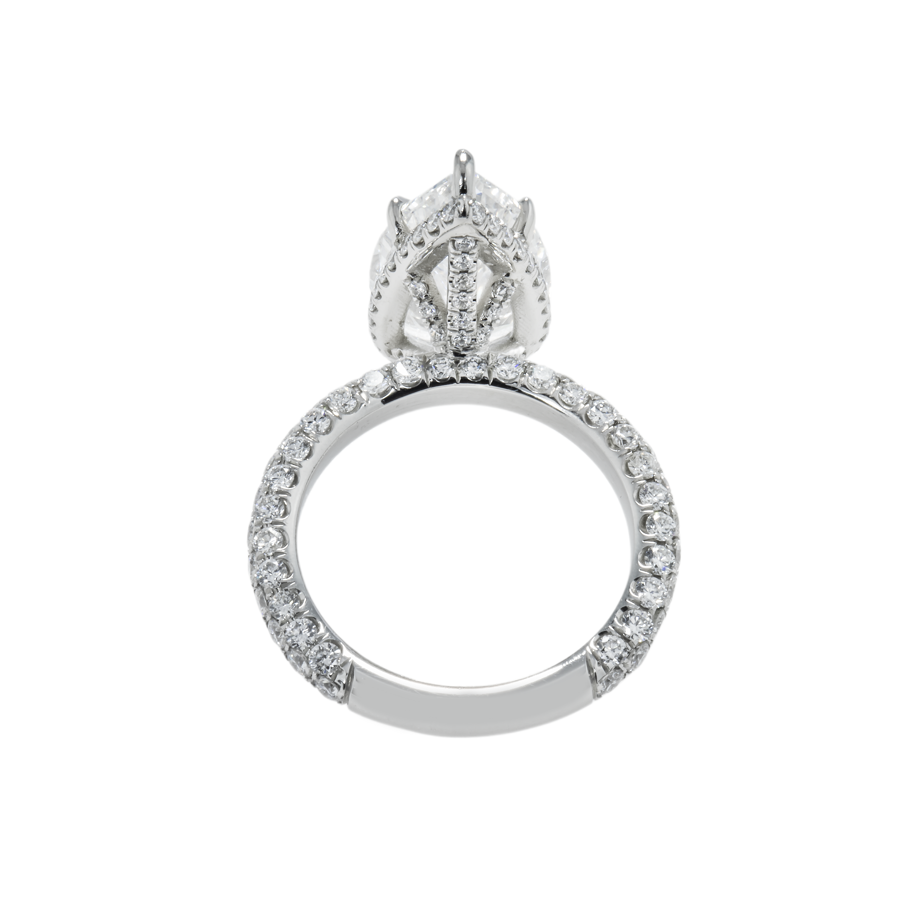 Gia Platinum 5.02Ct Pear Cut Diamond Engagement Ring 6.78Ctw Bridal
