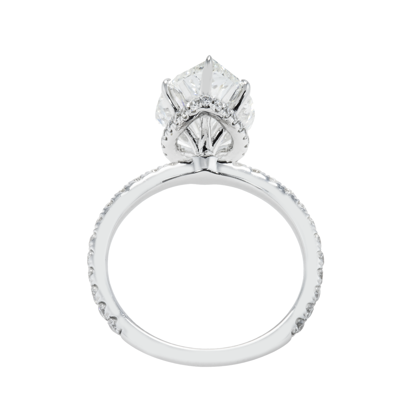 GIA 18K White Gold 4.12ct Pear Cut Diamond Engagement Ring 4.67ct