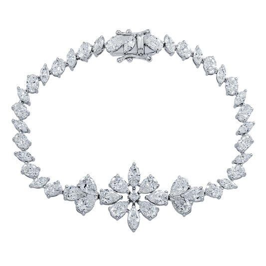 14K White Gold Aurora Vine Diamond Bracelet 11.56ct