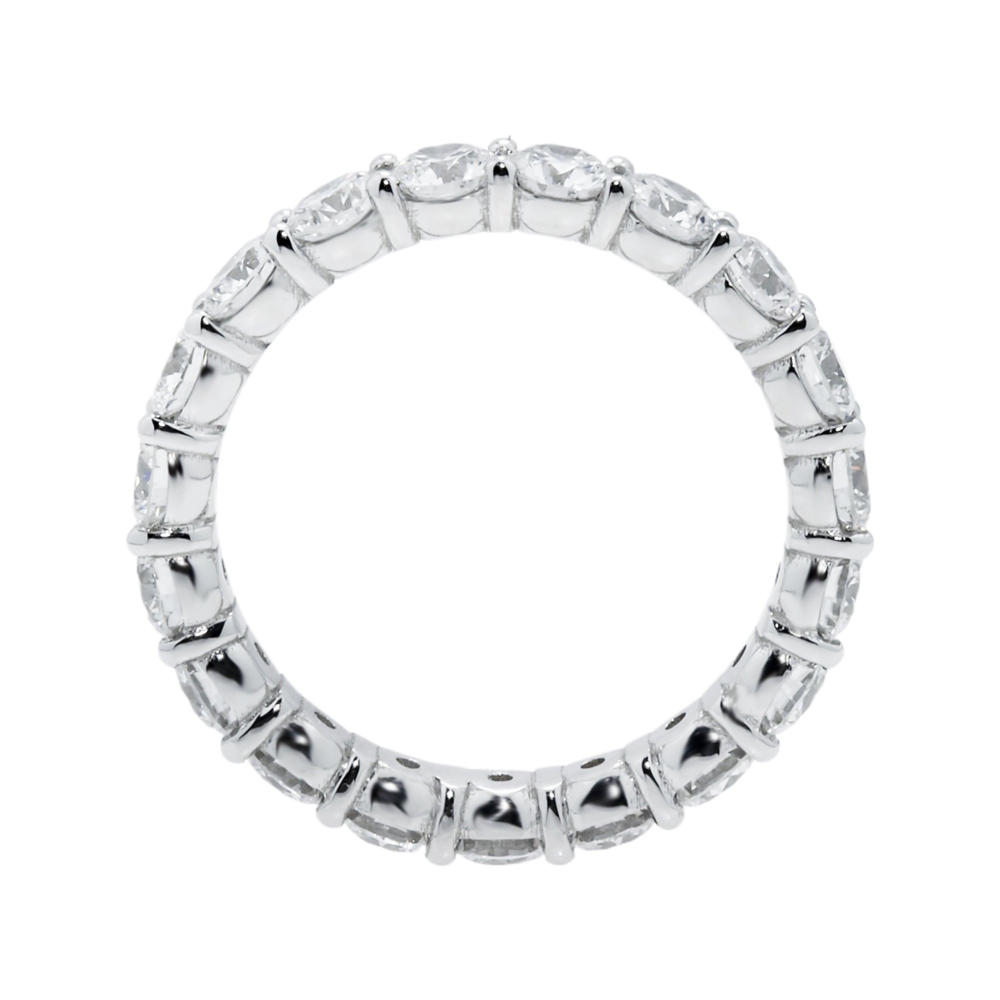 14K White Gold Round Diamond Eternity Ring 2.46Ct Rings
