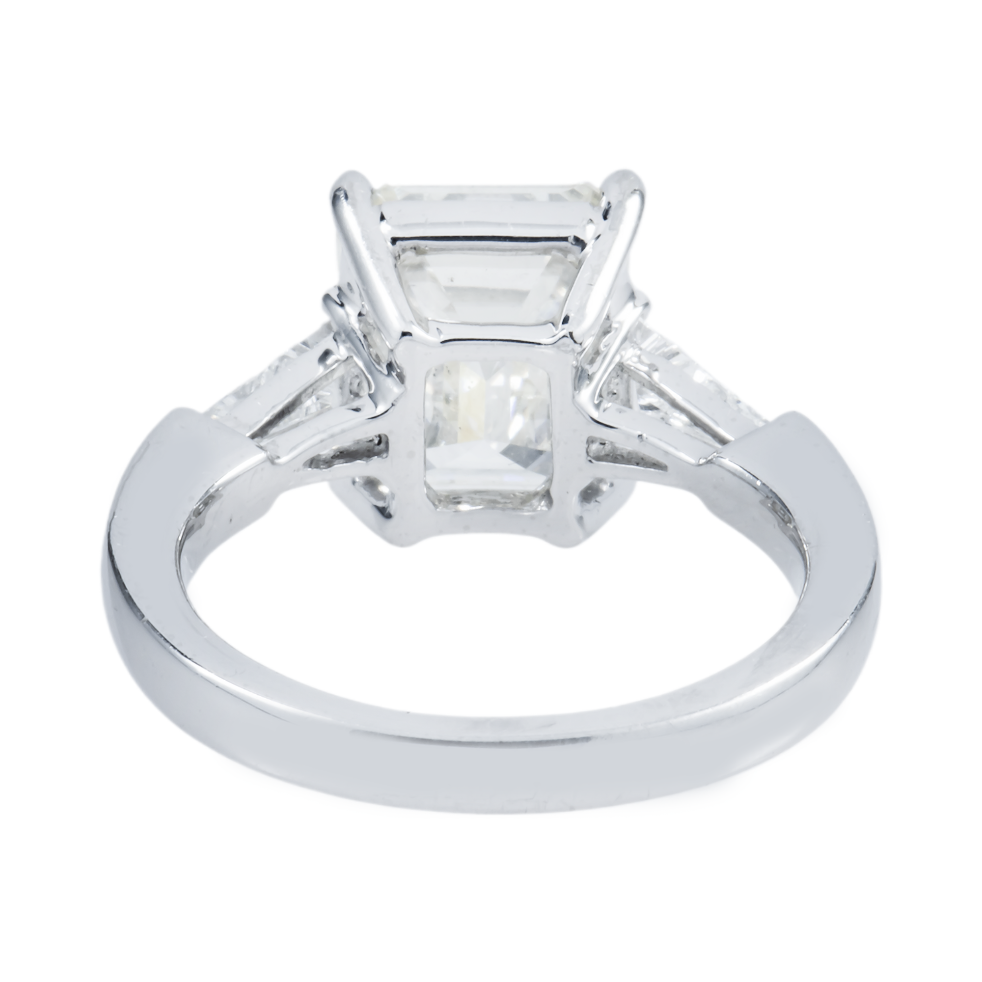 Platinum 4.02ct Emerald Cut Diamond Engagement Ring 4.46ctw