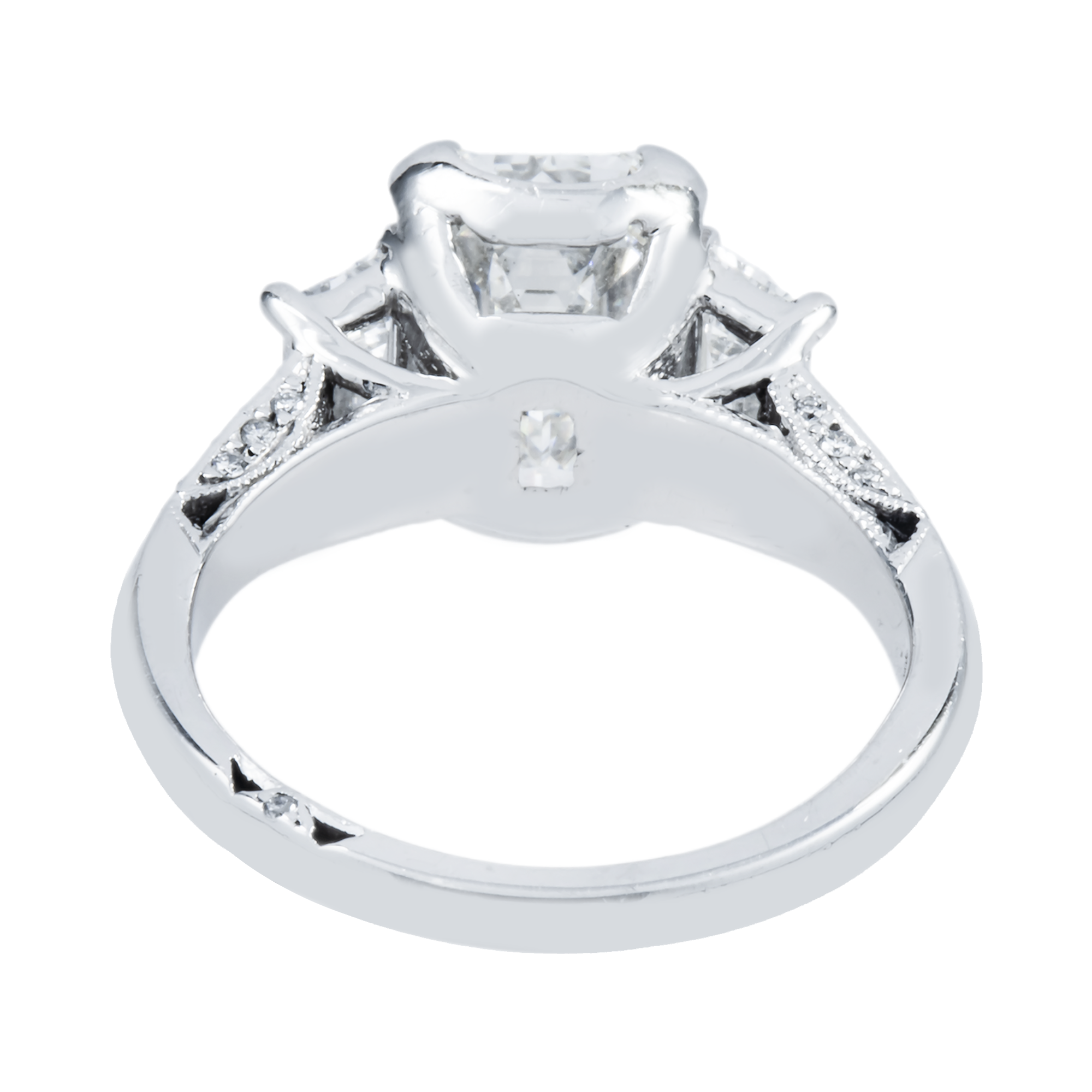 GIA Platinum 3.07ct Emerald Diamond Engagement Ring 4.27ctw