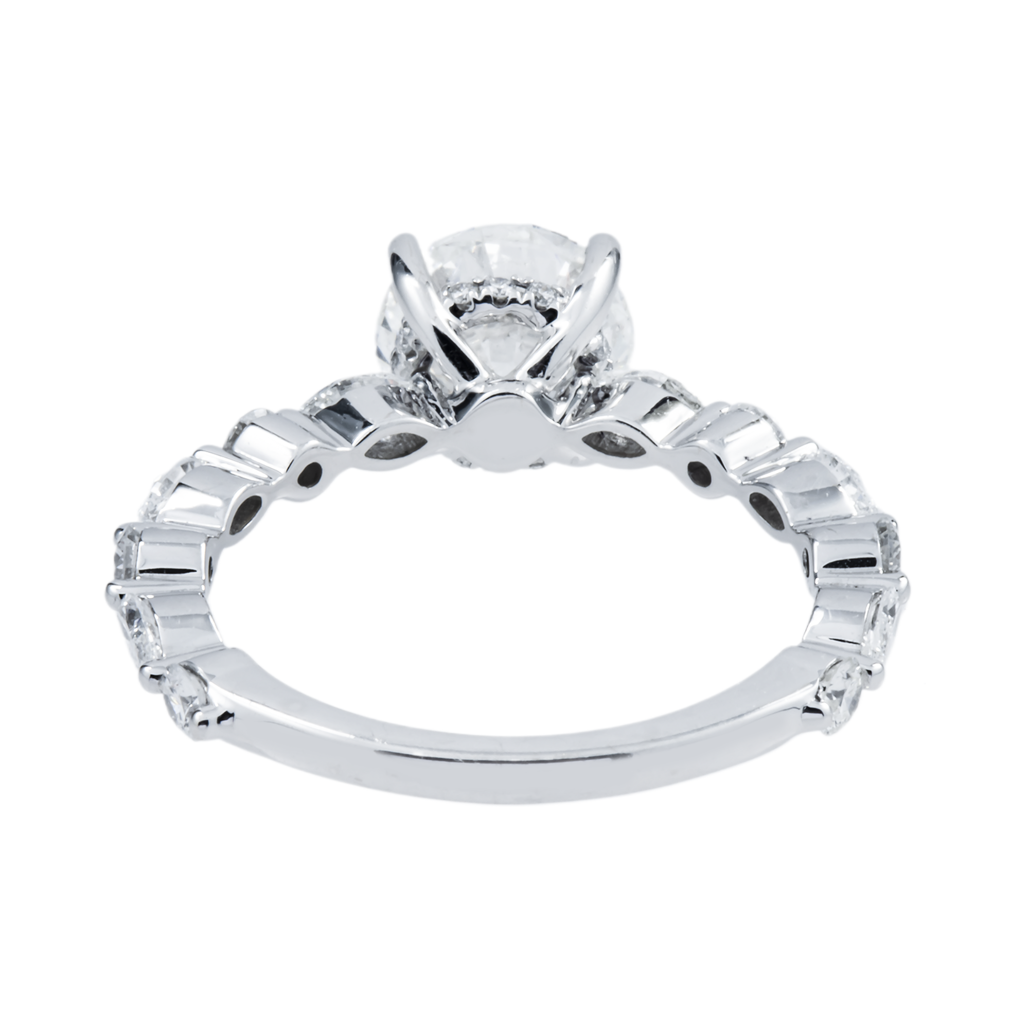 18K White Gold 1.54ct Round Diamond Engagement Ring 2.36ctw