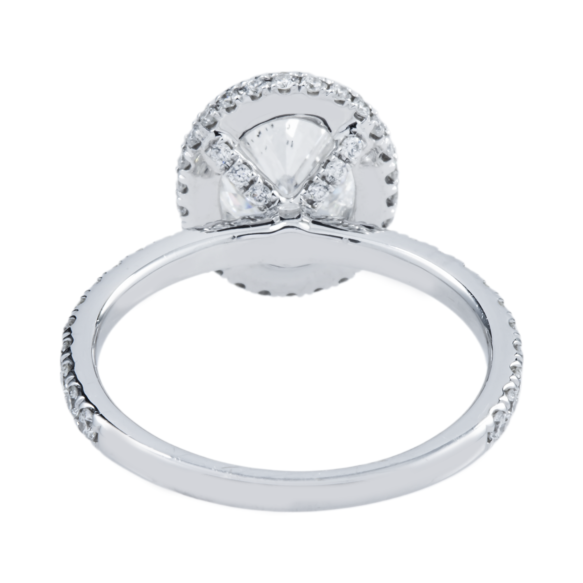 GIA 18K White Gold 1.55ct Oval Diamond Engagement Ring 2.27ctw