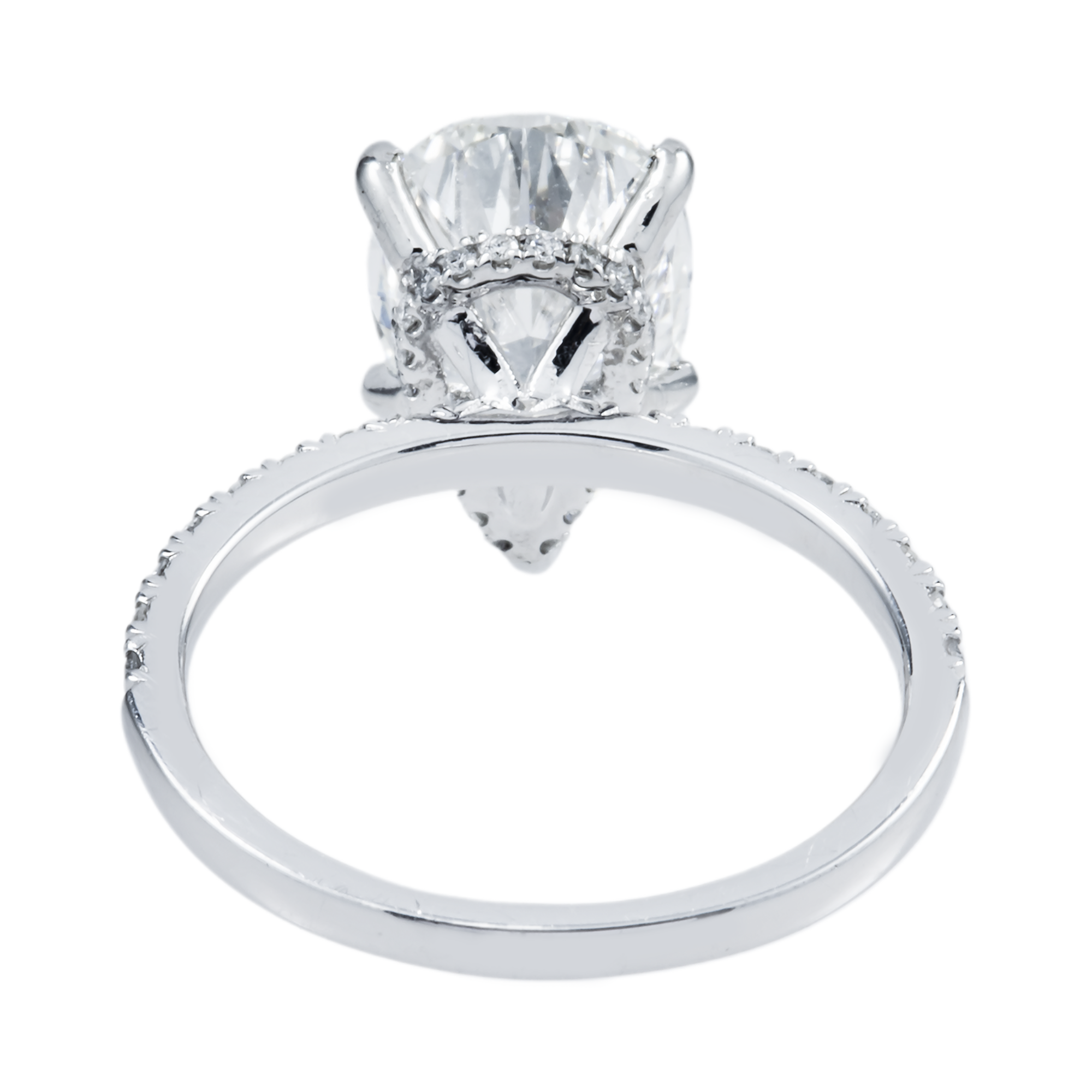 GIA Platinum 3.30ct Pear Diamond Engagement Ring 3.63ctw