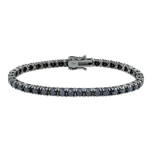 14K Black Gold Black Round Diamond Tennis Bracelet 12.56ct