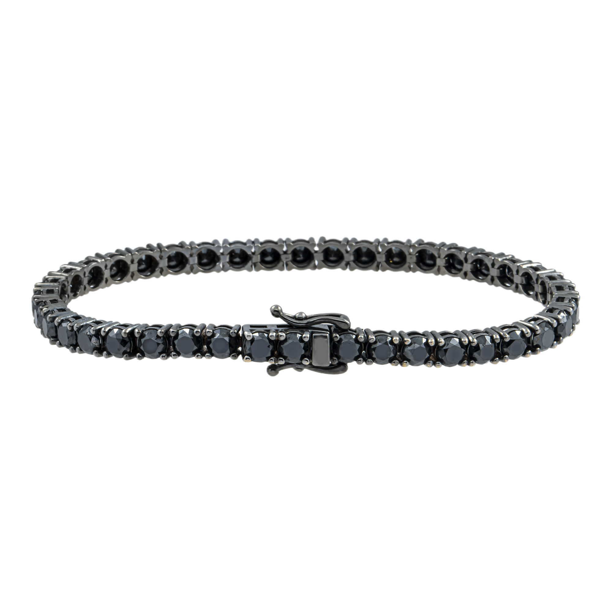 14K Black Gold Black Round Diamond Tennis Bracelet 12.56ct