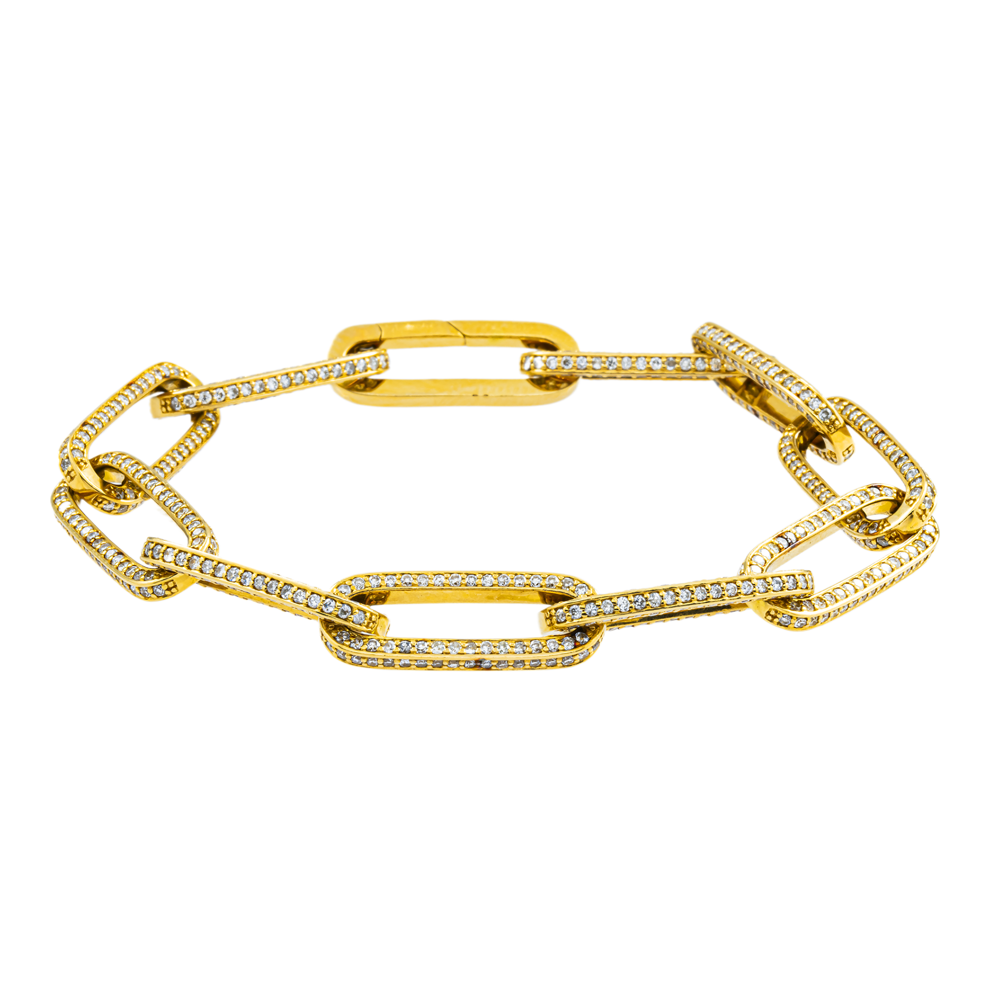 14K Yellow Gold PaperClip Chain Bracelet 4.67ct