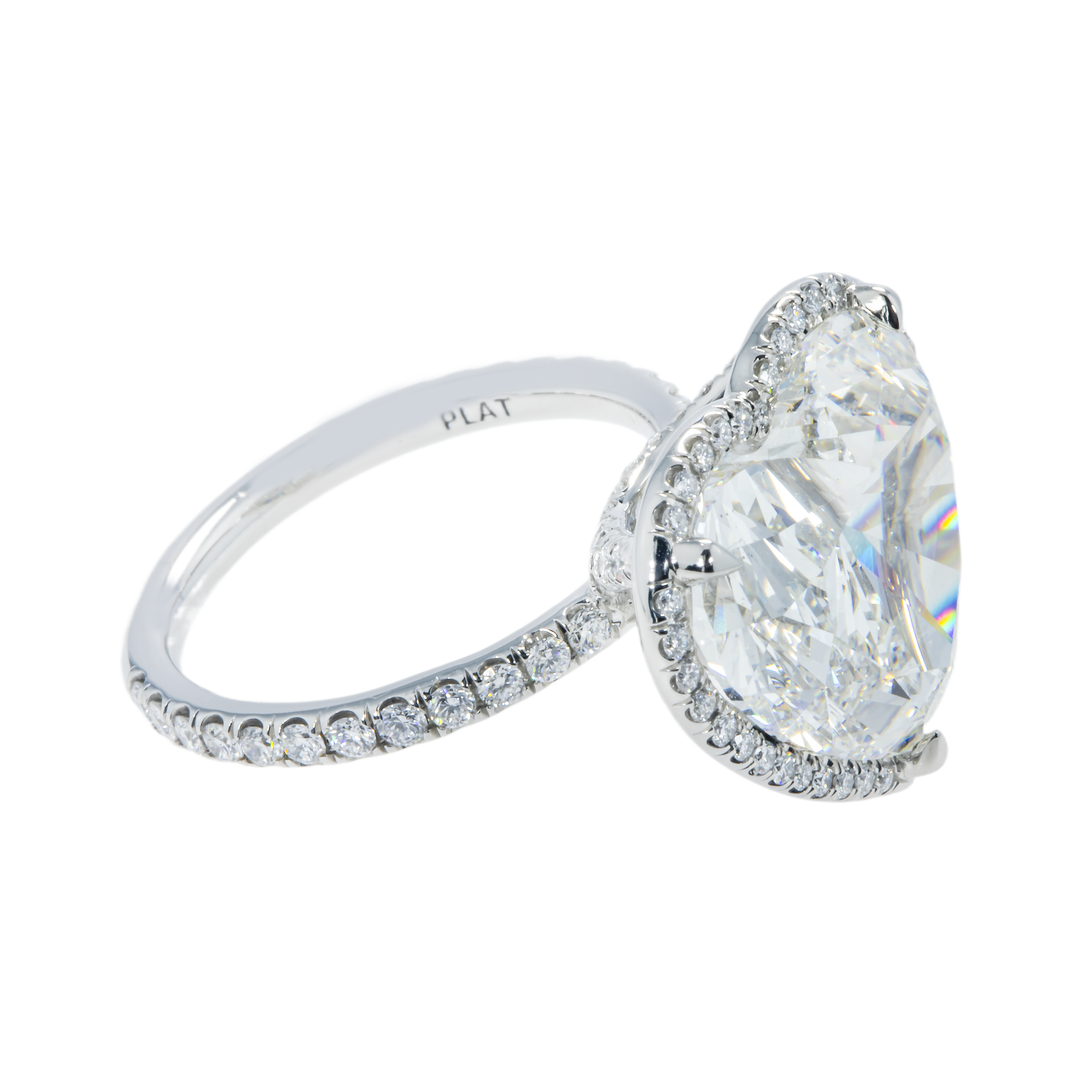 Platinum 10.50Ct Heart Cut Diamond Engagement Ring 11.40Ctw Bridal