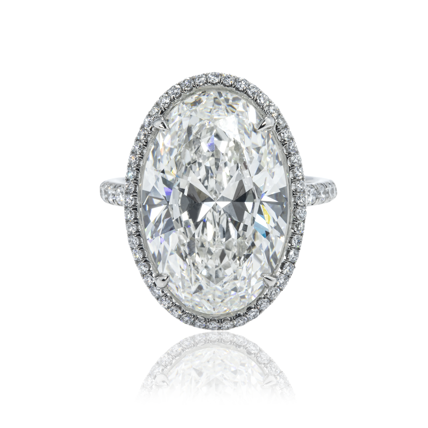 Platinum 10.26ct Oval Cut Diamond Engagement Ring 11.16ctw