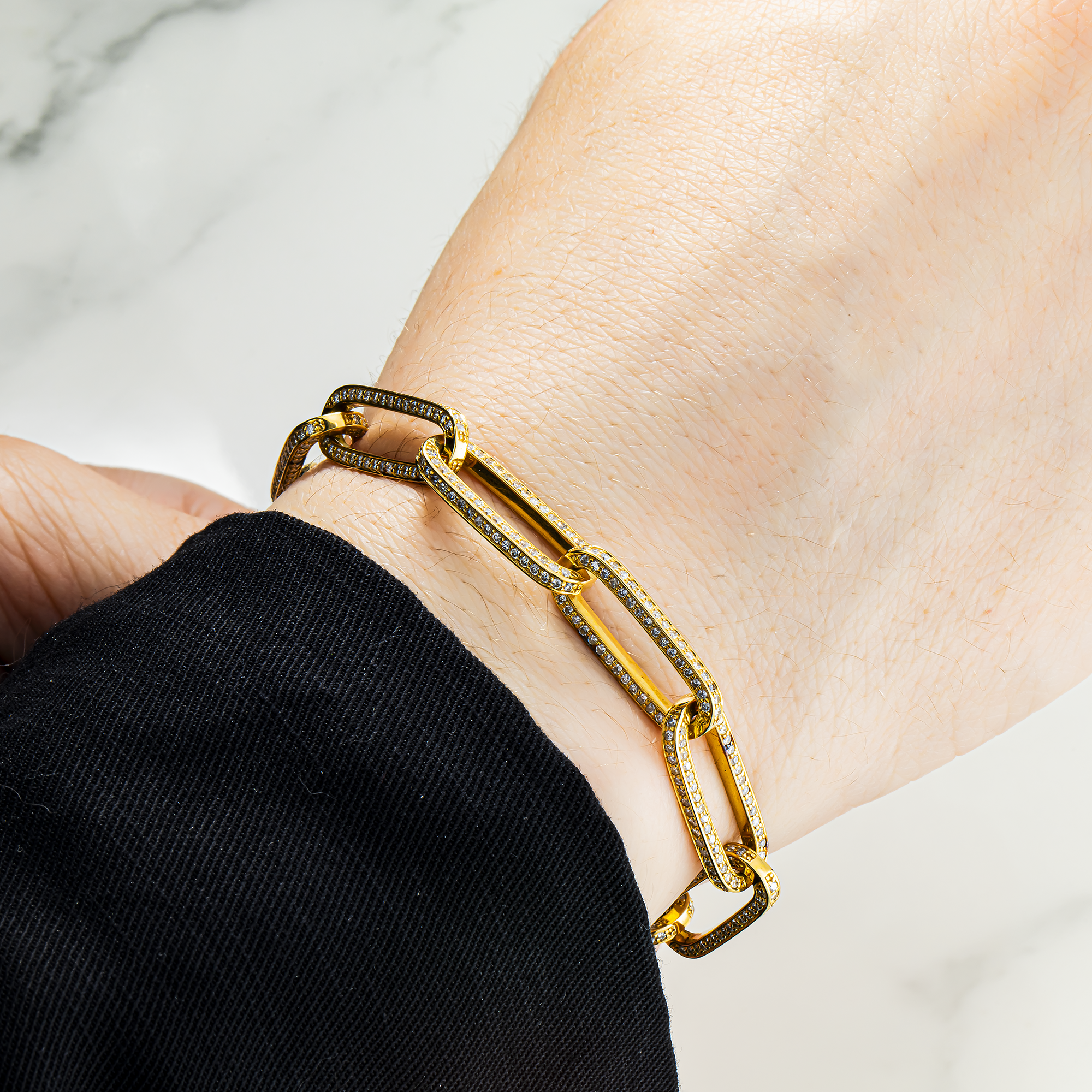14K Yellow Gold PaperClip Chain Bracelet 4.67ct