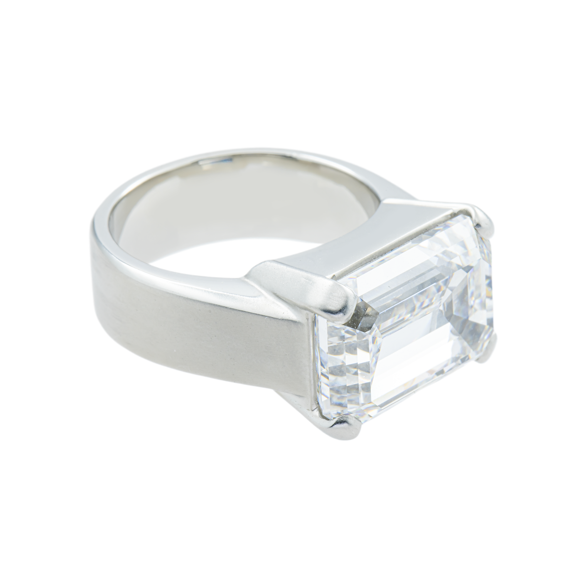 Platinum Solitaire Emerald Diamond Ring 20.15ctw