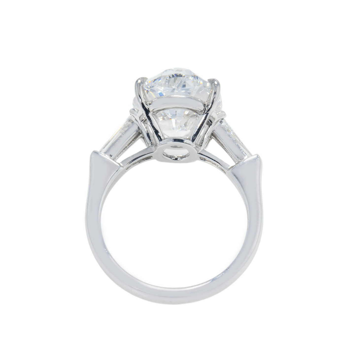 GIA Platinum 8.02ct Oval Cut Triple Diamond Engagement Ring 8.39ctw