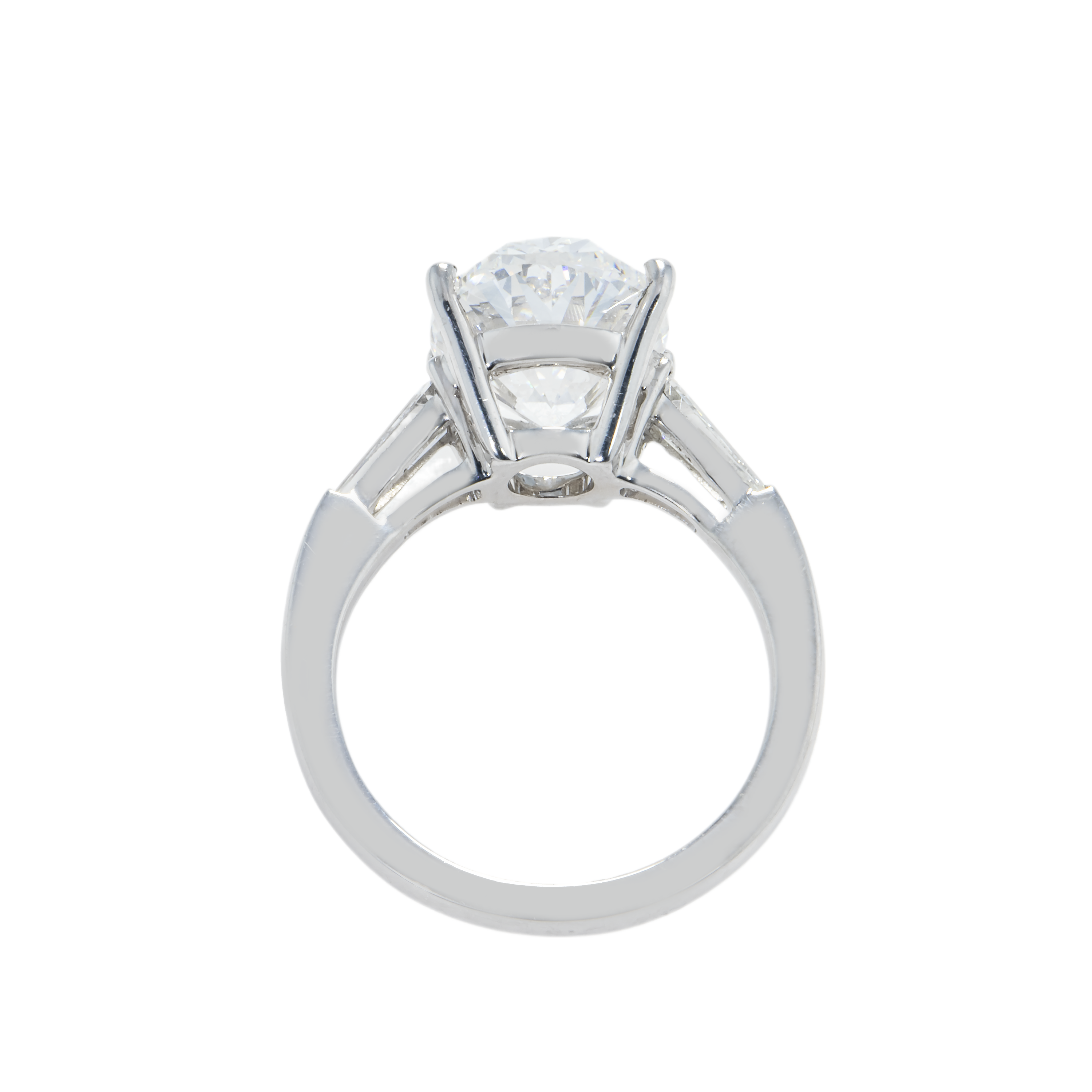 Gia 18K White Gold 5.52Ct Oval Cut Triple Diamond Engagement Ring 6.02Ctw Bridal
