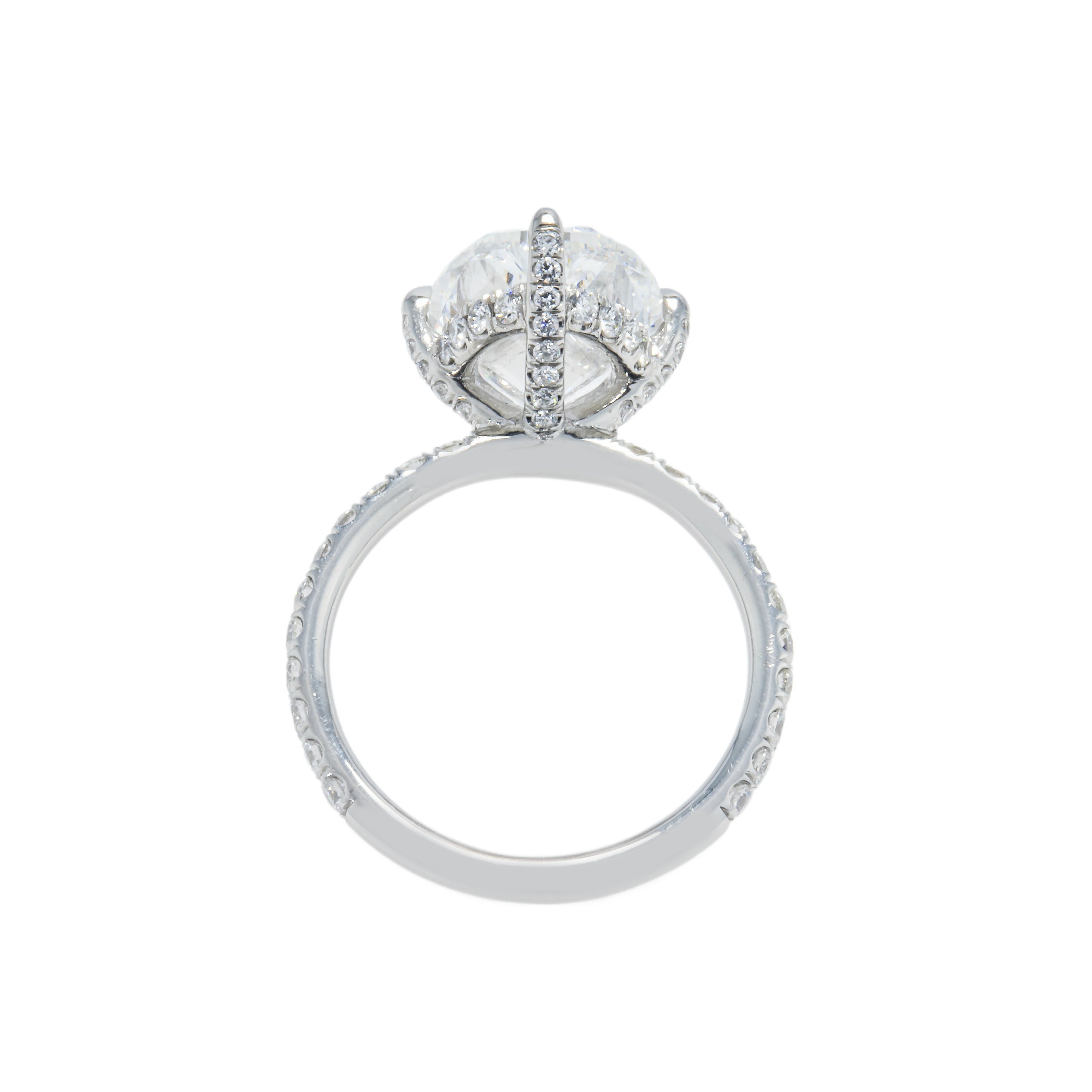 Gia Platinum 5Ct Oval Cut Diamond Engagement Ring 5.75Ctw Bridal