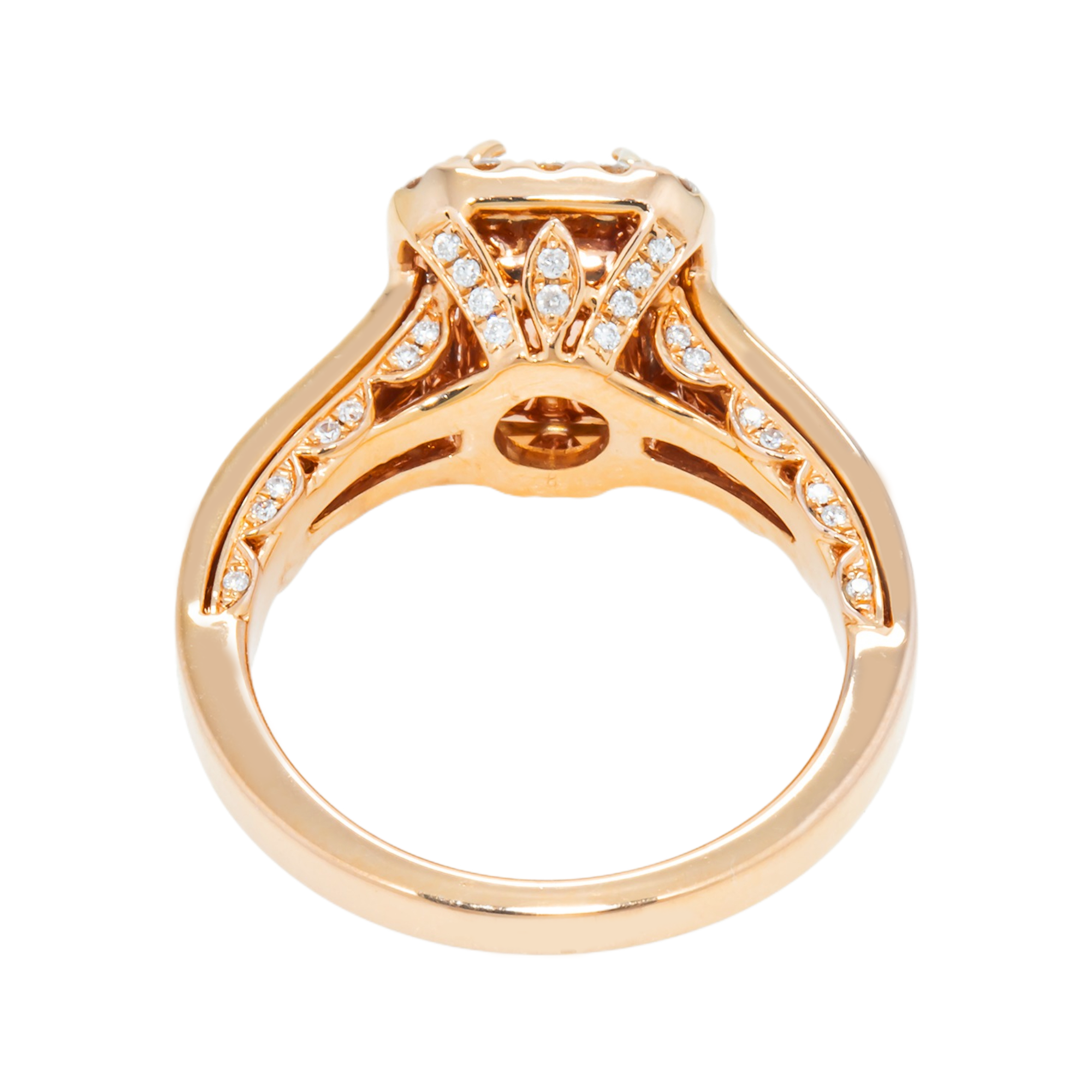 18K Rose Gold 2.0Ct Radiant Cut Diamond Engagement Ring 2.65Ctw Rings
