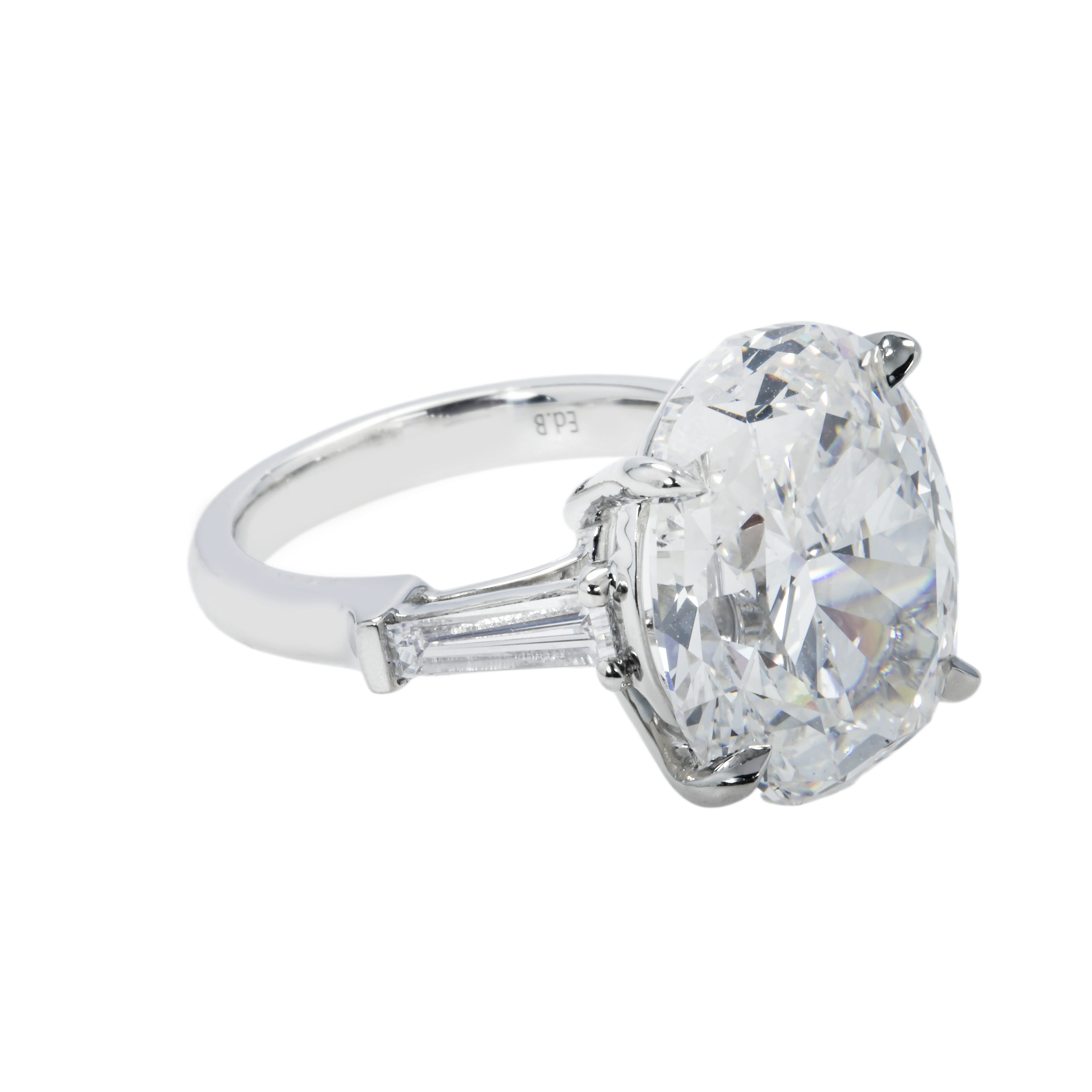 Gia Platinum 13.28Ct Oval Cut Diamond Engagement Ring 14.04Ctw Bridal