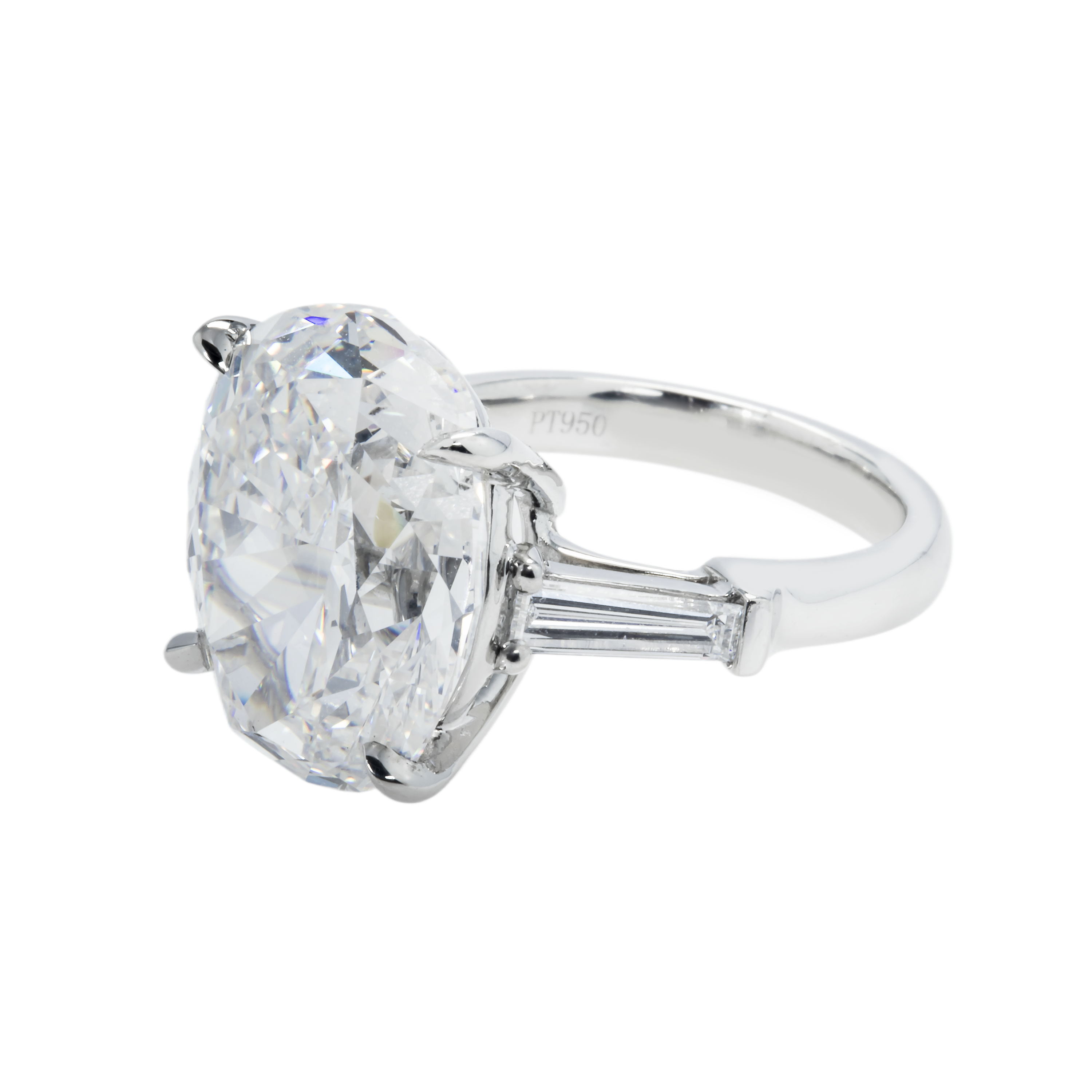 Gia Platinum 13.28Ct Oval Cut Diamond Engagement Ring 14.04Ctw Bridal